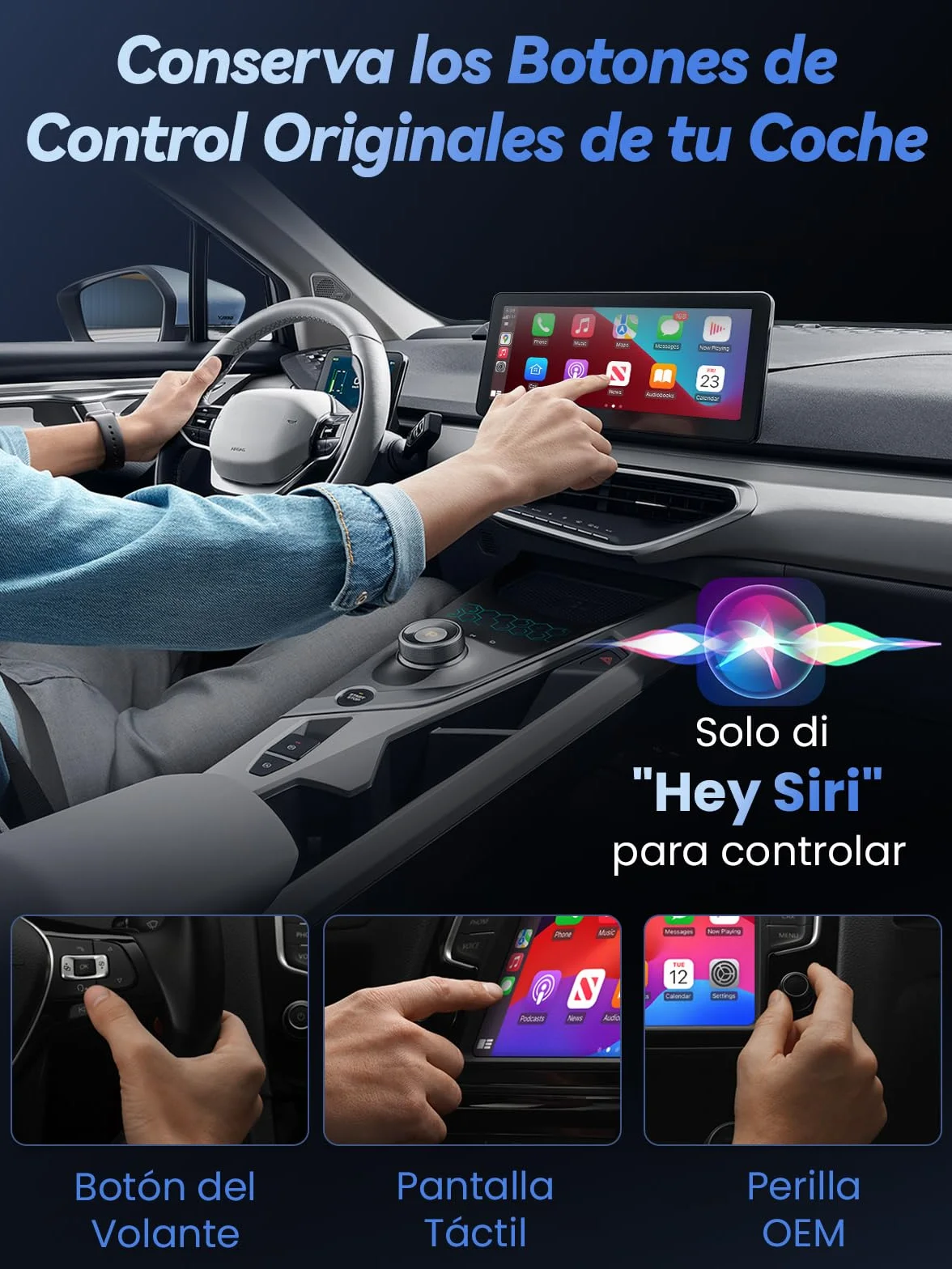 H3 Adaptador CarPlay Inalámbrico para iPhone - Convertidor de Cableado a Inalámbrico, Plug and Play USB-A/Type-C, Compatible con Coches Desde 2016 e iOS 10+