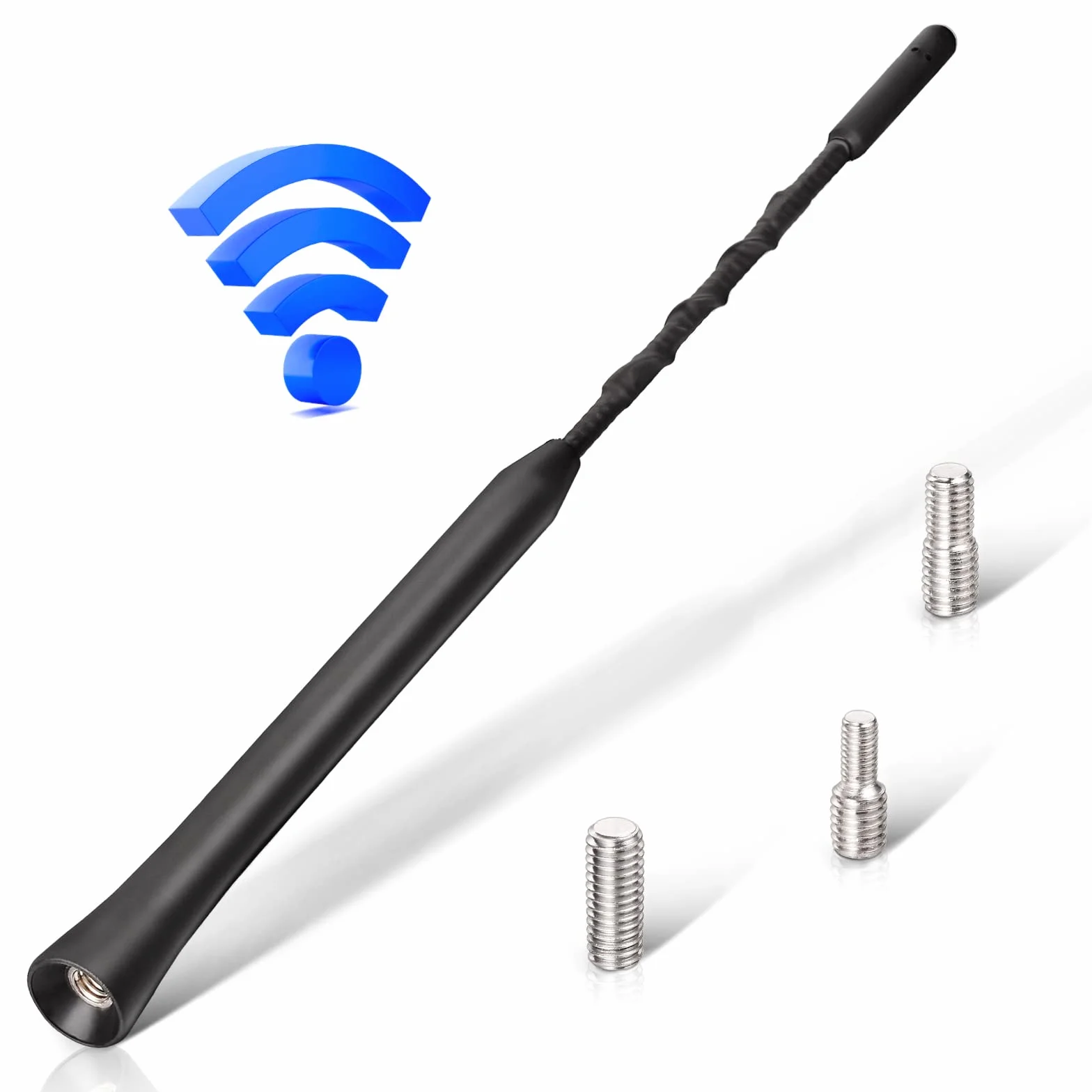 Eightwood Antena Coche Universal Antena Radio Techo Antena 23cm Universal de Coche Repuesto con Aadaptadores M4,M5,M6 con Fuerte Función de Recepción FM/Dab