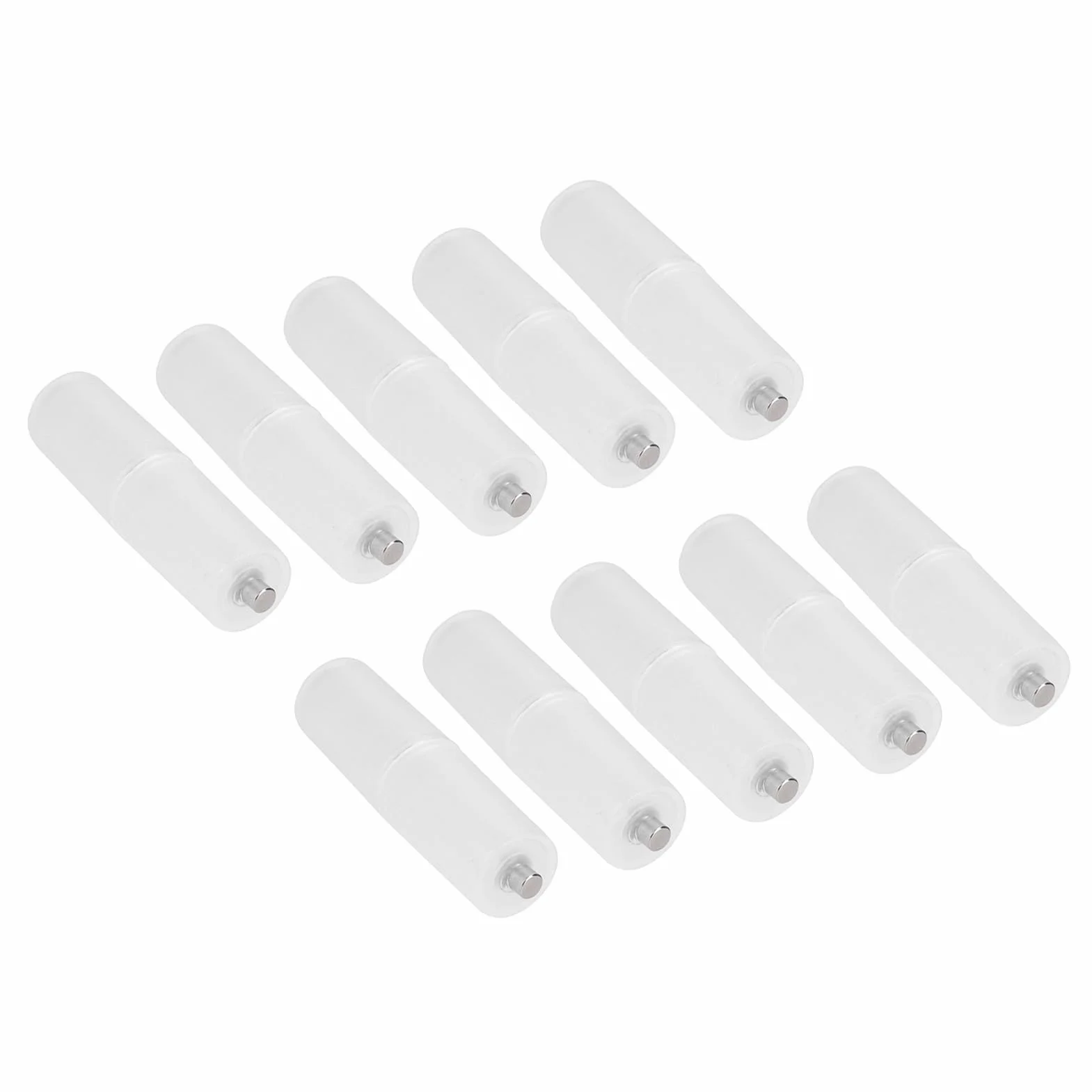 Adaptador de convertidor de batería AAA a AA, interruptor de caja, impermeable y ligero, fácil de transportar y usar, 10 piezas (transparente)