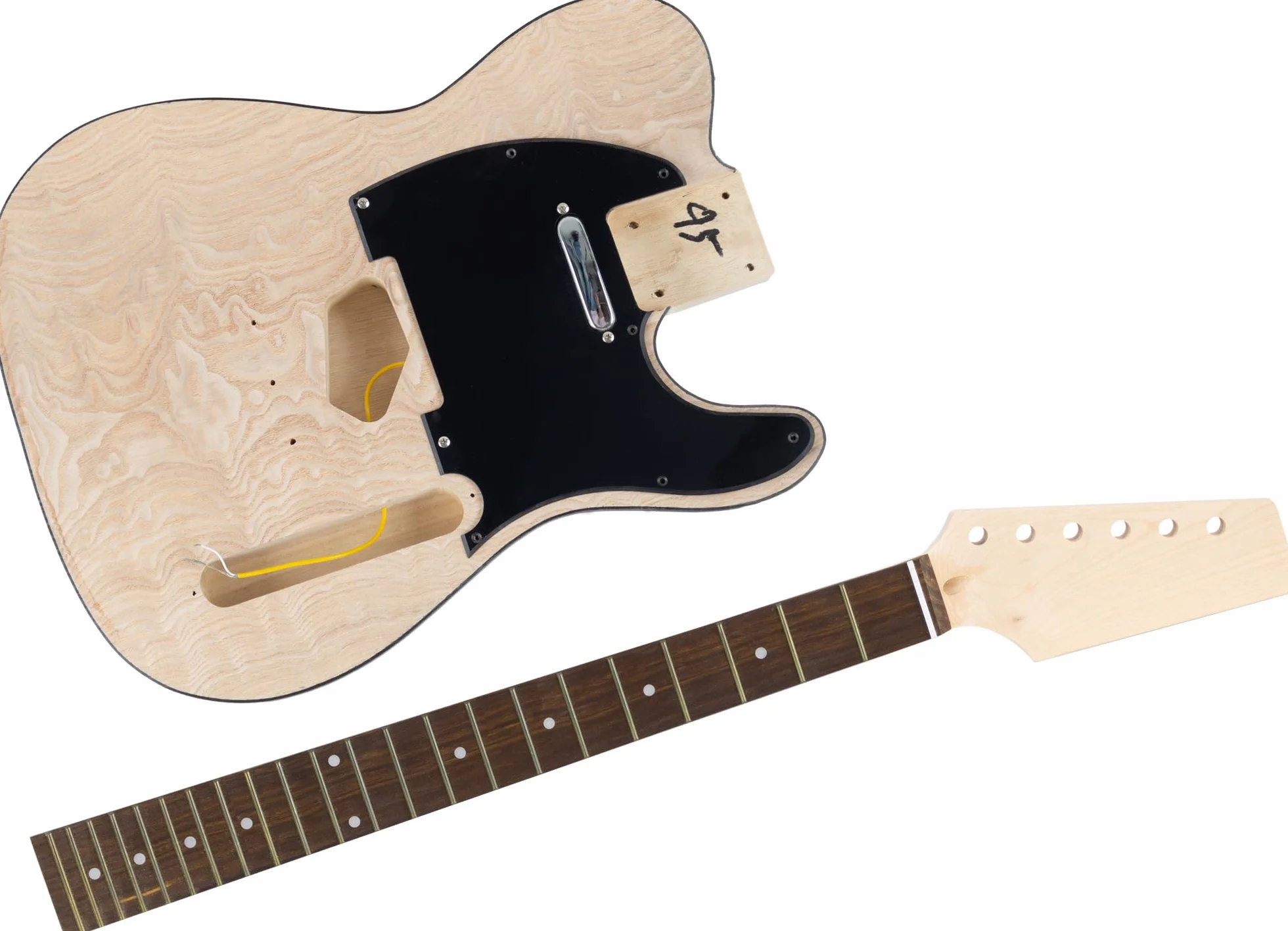 Rocktile Kit de Construcción de Guitarra Eléctrica TL-Style - Kit DIY para Montar con Cuerpo de Paulownia, Mástil de Arce, Diapasón de Palisandro, 2 Single-Coil, Incl. hardware - Natural