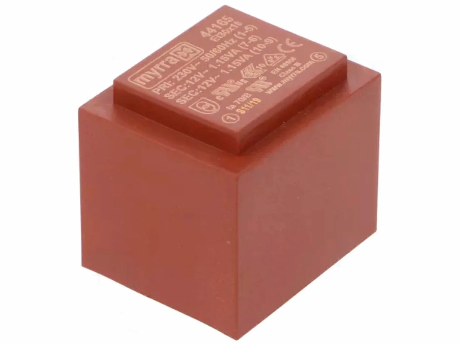 Transformador PCB 2,3VA 230Vac 0-12V + 0-12V MYRRA 44165 (1)
