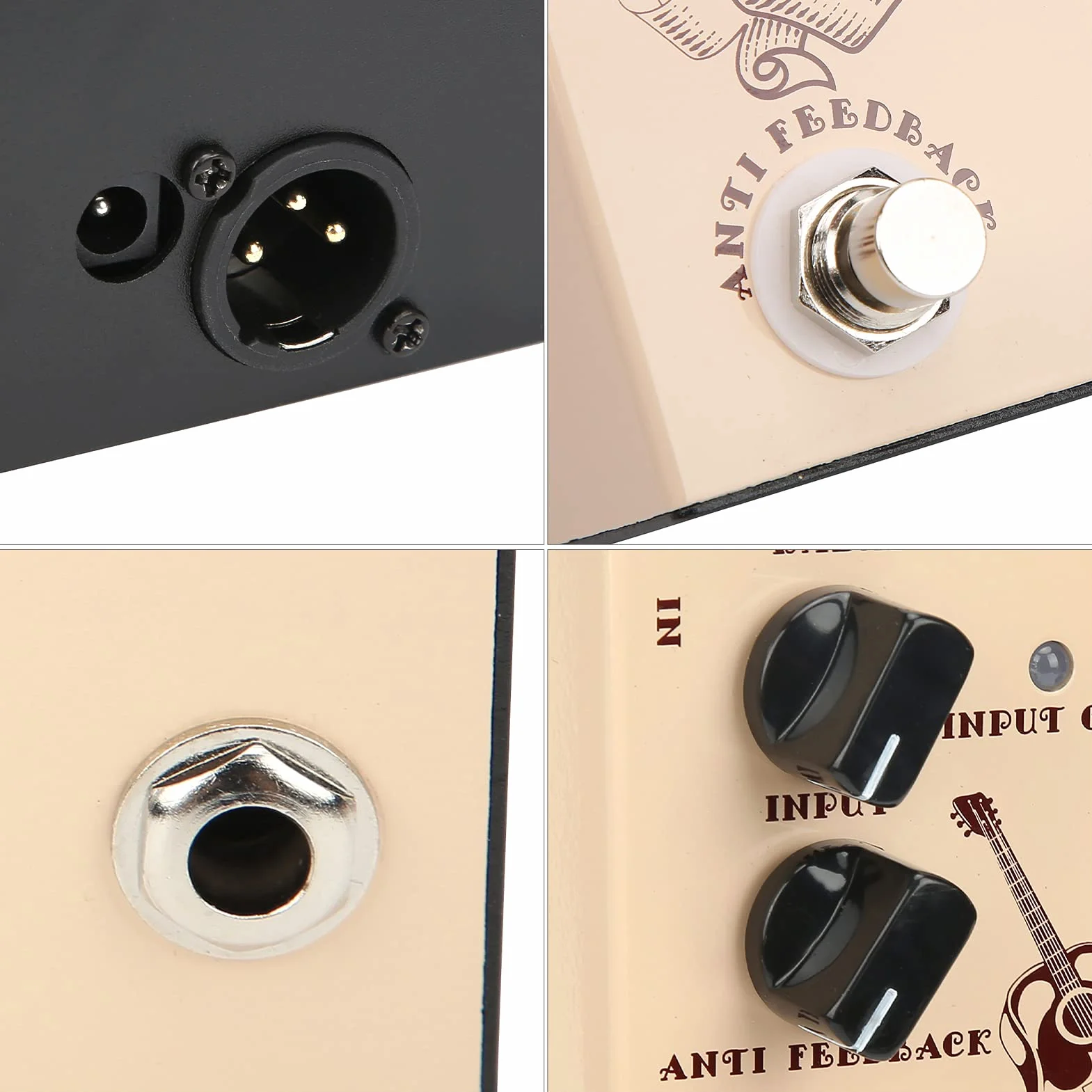 Caja DI Para Guitarra, Carcasa De Aleación De Aluminio, Pedal De Efecto De Guitarra Acústica, Caja De Inyección Directa, Accesorios Para Instrumentos Musicales Para Amantes De La Guitarra