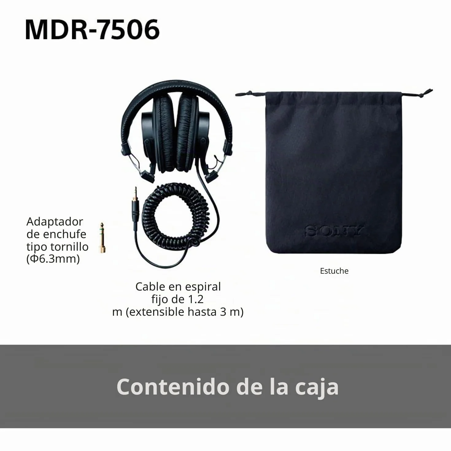Sony MDR-7506 - Auriculares de diadema cerrados (reducción de ruido, 3.5 mm), negro
