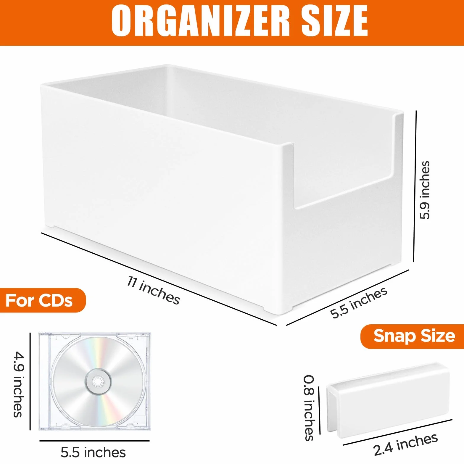 Caja de almacenamiento de CD apilable de plástico con capacidad para 25 CD, organizador de escritorio y estante