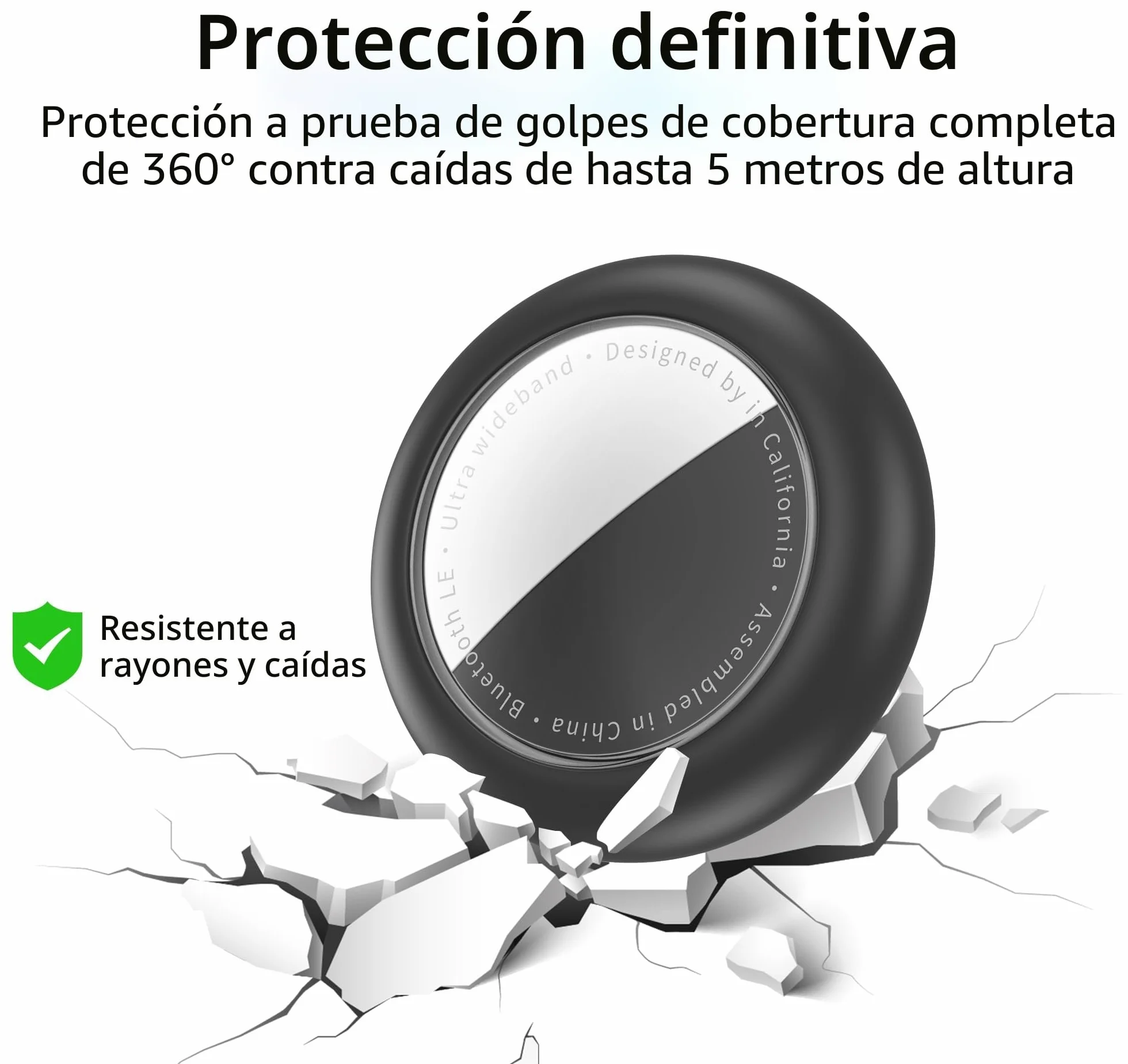 SPGUARD Pack de 4 Fundas Ocultas Impermeables para Apple AirTag 1/2, Protectora de Silicona con Imperdibles de Seguridad