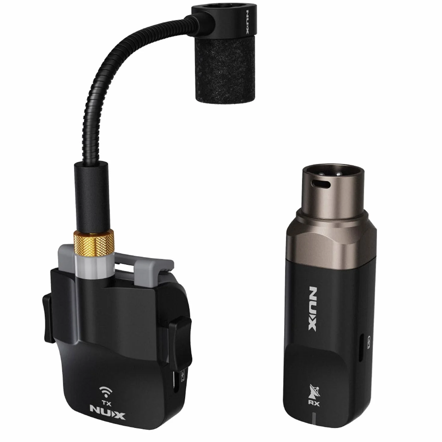 Nux B6 - Sistema de micrófono inalámbrico para saxofón (incluye gamuza limpiadora)