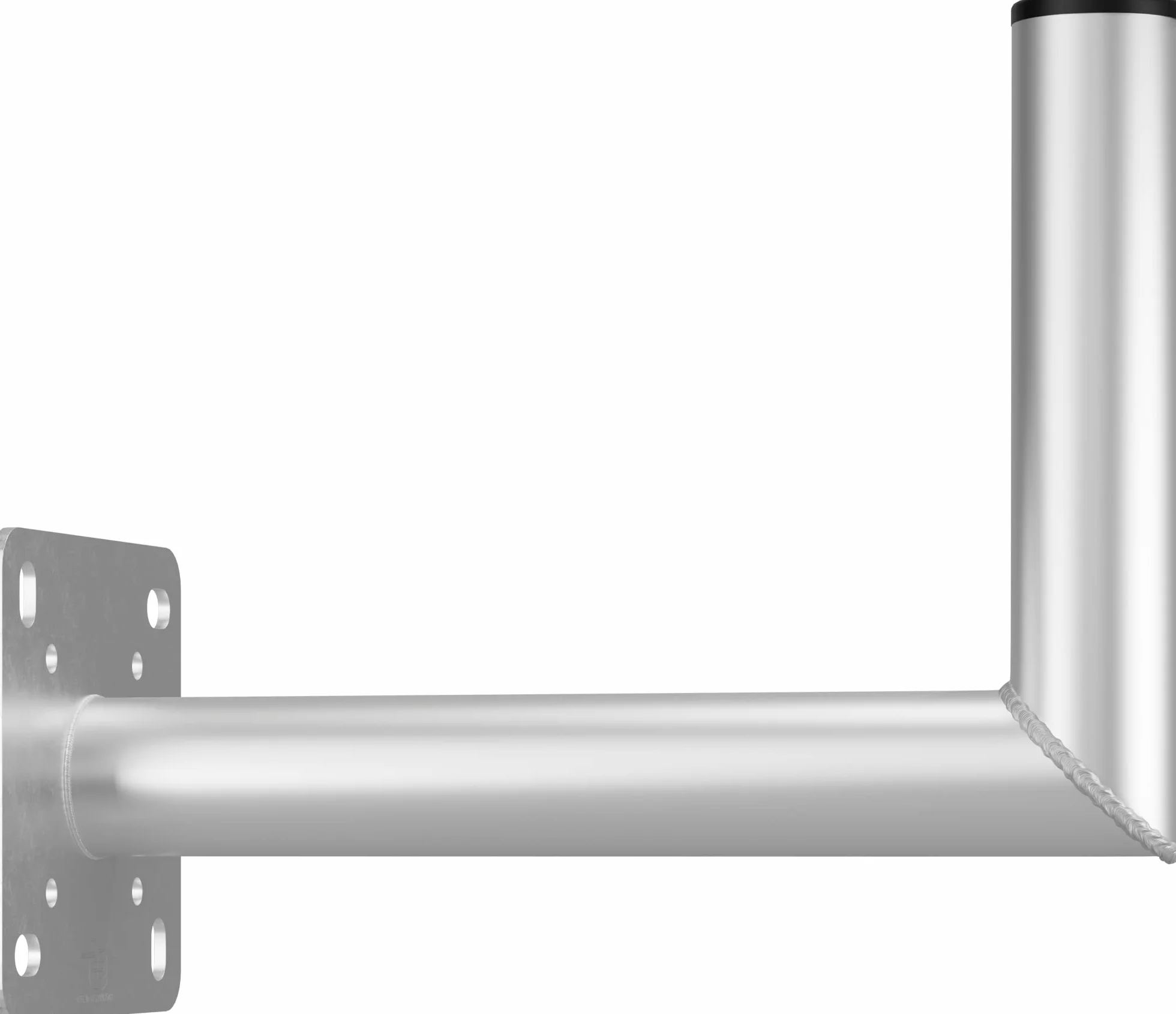 goobay 60503 - Soporte de pared para antena parabólica de hasta 85 cm, soporte para mástil, soporte angular, soporte de pared, soporte de antena con distancia a la pared de 350 mm