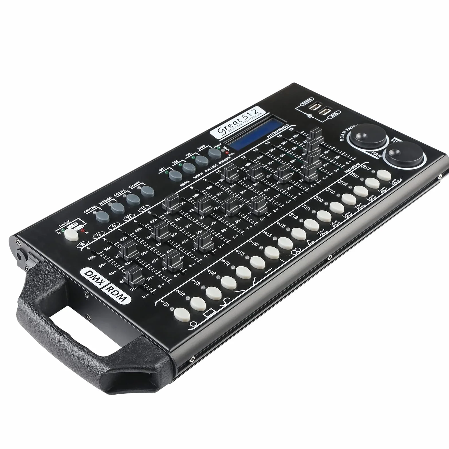 Controlador Dmx 512 Canales Dmx512 Controlador para Iluminación de Escenario, Mezcladores de iluminación Mesa Controladora de Luces Consola, Dmx Controller Con Programa Integrado y Función de Dip RDM