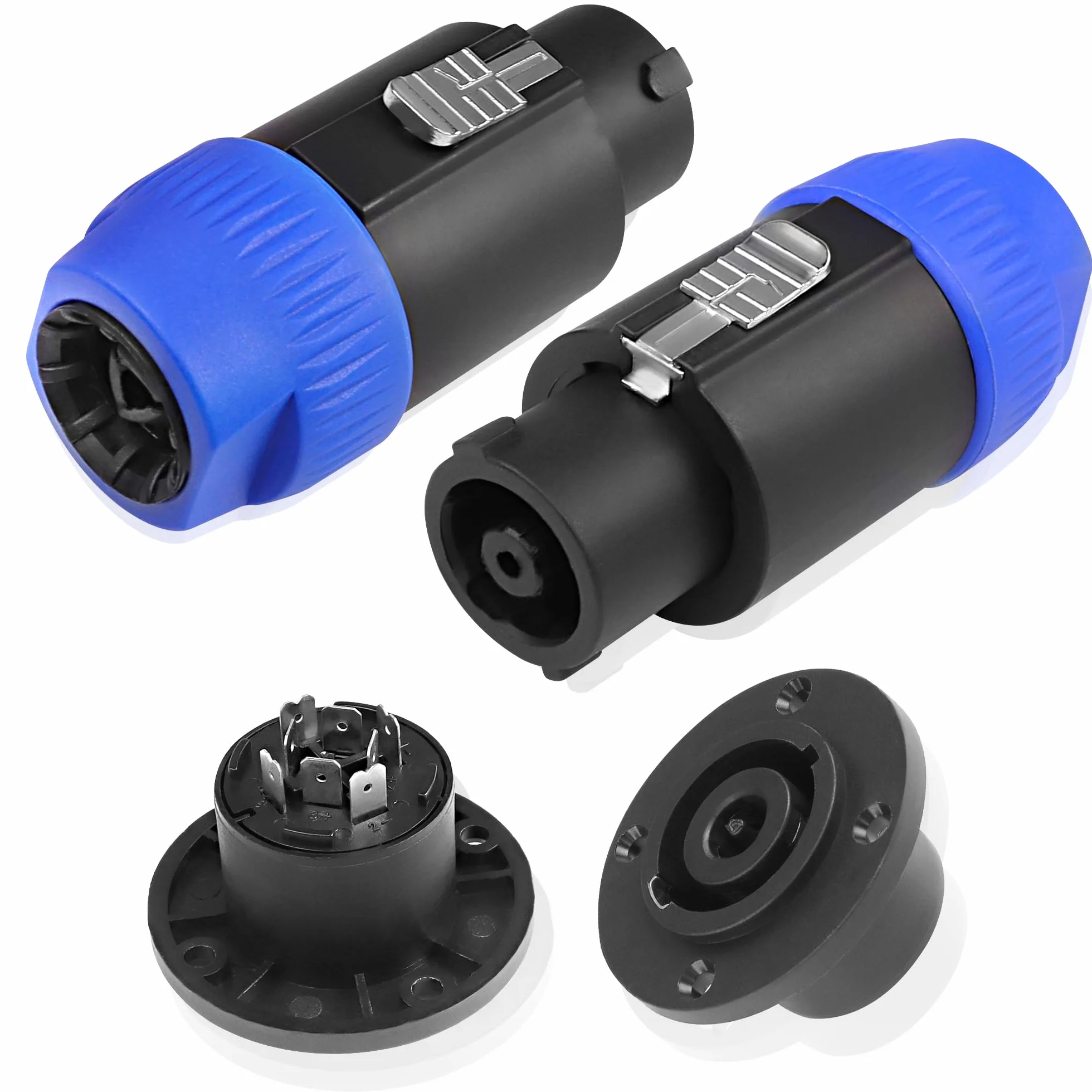 MEIRIYFA Conector de Cable speakon de 8 Polos, NL4FC speakon Conector de Amplificador de Cable Compatible con Jack Twist Lock - Paquete de 2