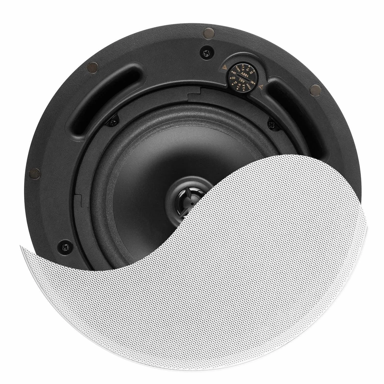 Power Dynamics PS65 Altavoz de Techo 70V,100V/16Ω - 30 vatios RMS, woofer de 6,5" megafonía, 6,5 Pulgadas, Ideal para la difusión de música de Fondo en Bares, restaurantes y hoteles.