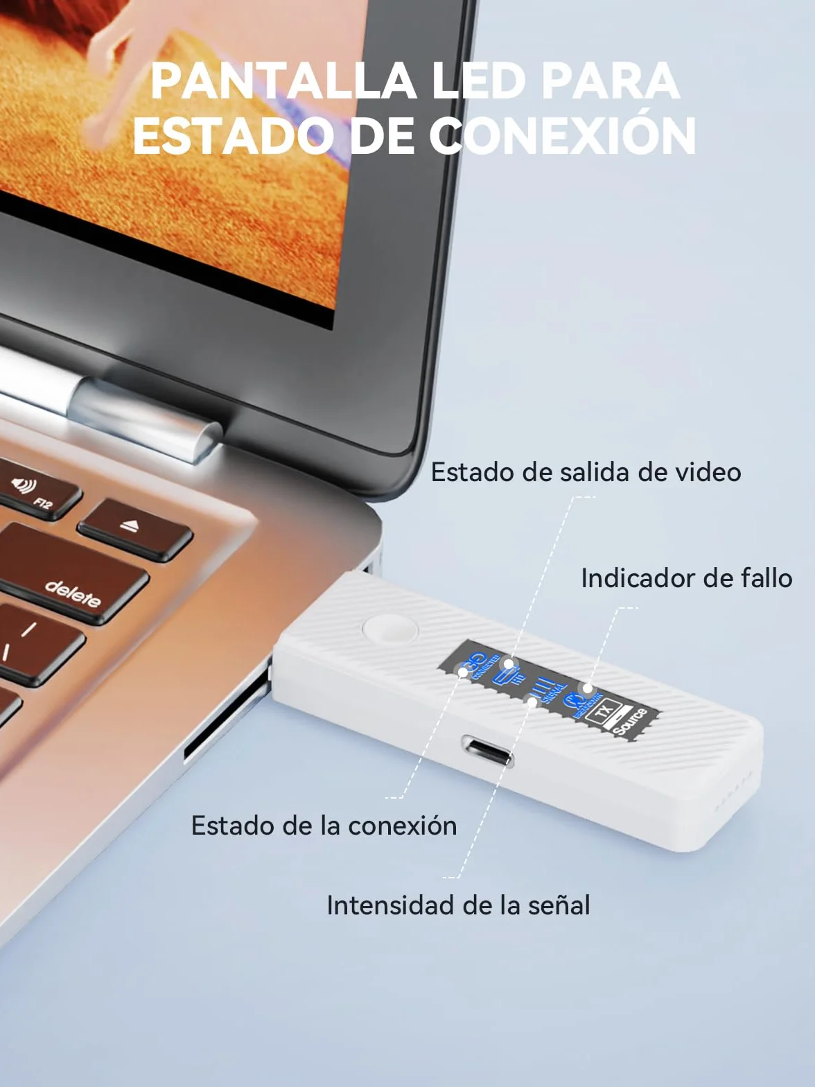 Moman Transmisor HDMI Inalámbrico 4K 2.4G/5G 196FT con Pantalla LED