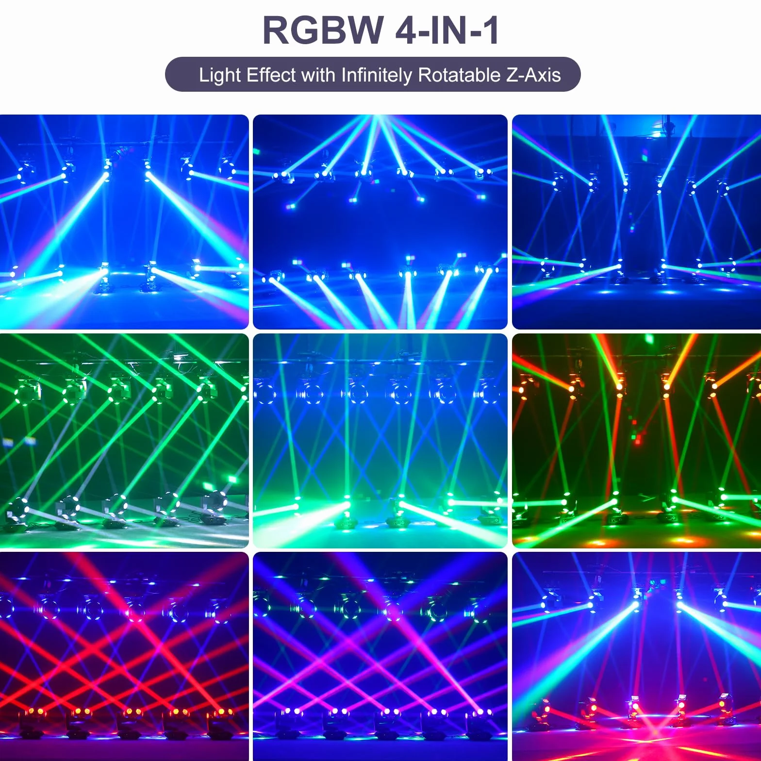 240W Cabeza Movil LED RGBW Beam Luz de Escenario 3 axis Rotación infinita luz Foco Luces de Discoteca para Halloween DJ bar cumpleaños discoteca