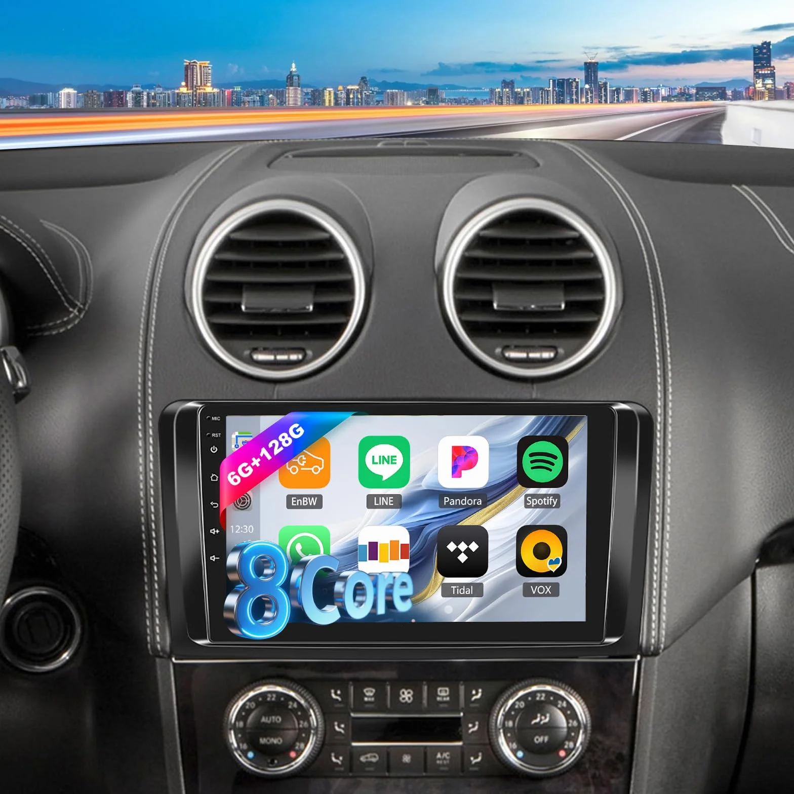 Android 15, 6G+128G 8Core GOHHDL Radio Coche para Mercedes Benz ML GL W164 ML350 ML500 GL320 X164 ML280, Pantalla de Coche de 9 Pulgadas con Carplay Android Auto BT GPS Navi WiFi FM/RDS SWC Cámara&MIC