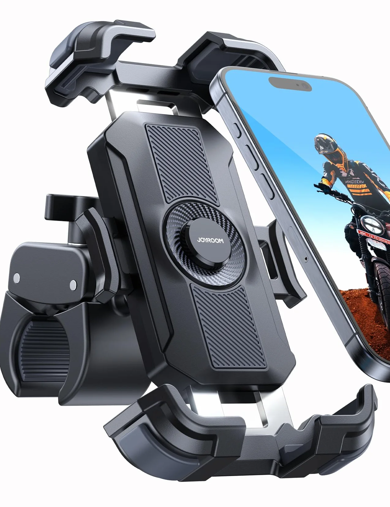 JOYROOM Soporte Móvil Moto Bicicleta Universal Porta Móvil Manillar para iPhone 16 Pro MAX Samsung 4.7-7" Teléfon