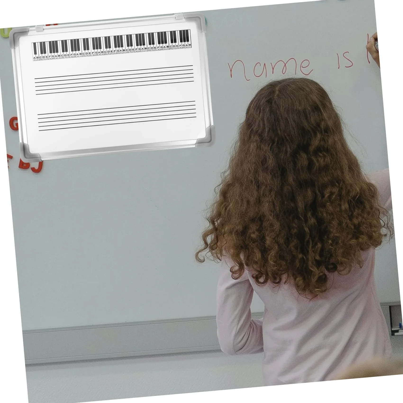 SHINEOFI Pizarra Musical Borrable Pentagrama Blanco, Resistente al Desgaste y Superficie Lisa, Adecuada para Educación Musical y Formación en Instituciones