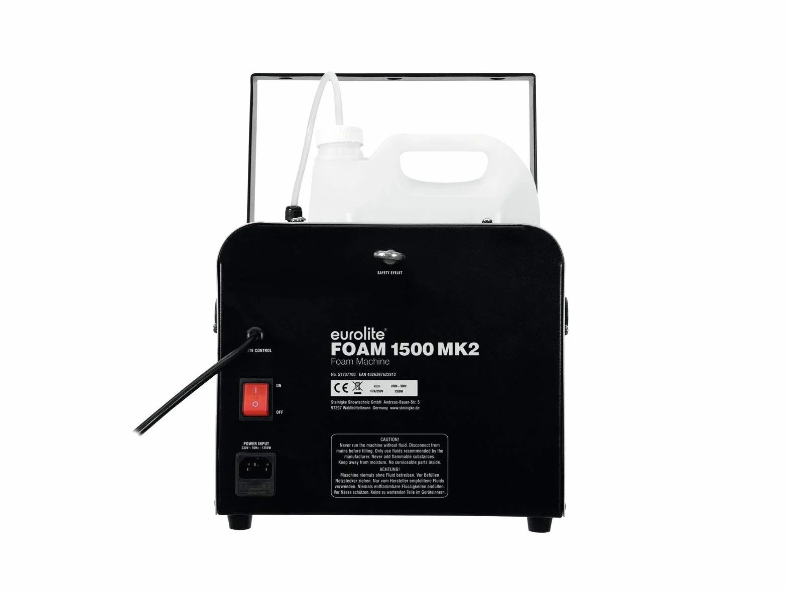 EUROLITE Foam 1500 MK2 - Máquina de espuma con depósito de 5 litros y mando a distancia