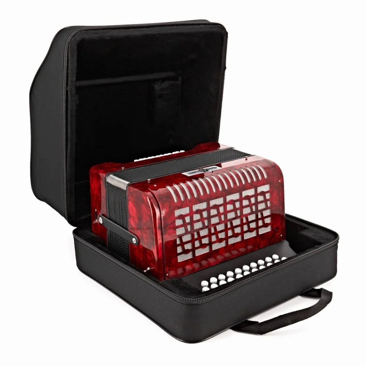 Gear4music Acordeón diatónico de botones 12 bajos con estuche rígido