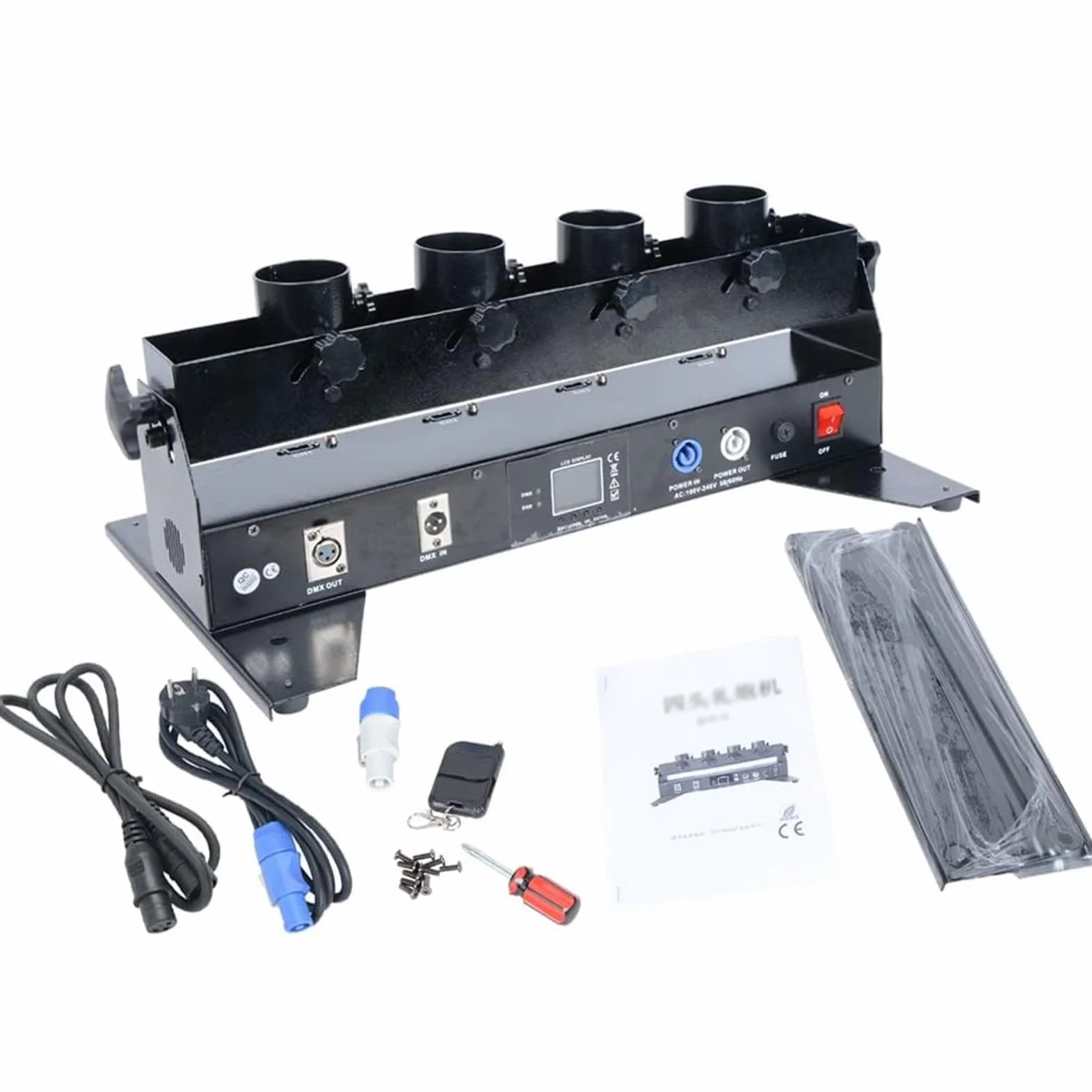 MáQuina De Confeti EléCtrica De 4 Disparos, Soplador De Confeti Con Efecto De IluminacióN De Escenario, Lanzador De Confeti, CañóN De Serpentina Con Control Remoto InaláMbrico Para Fiestas, Bodas