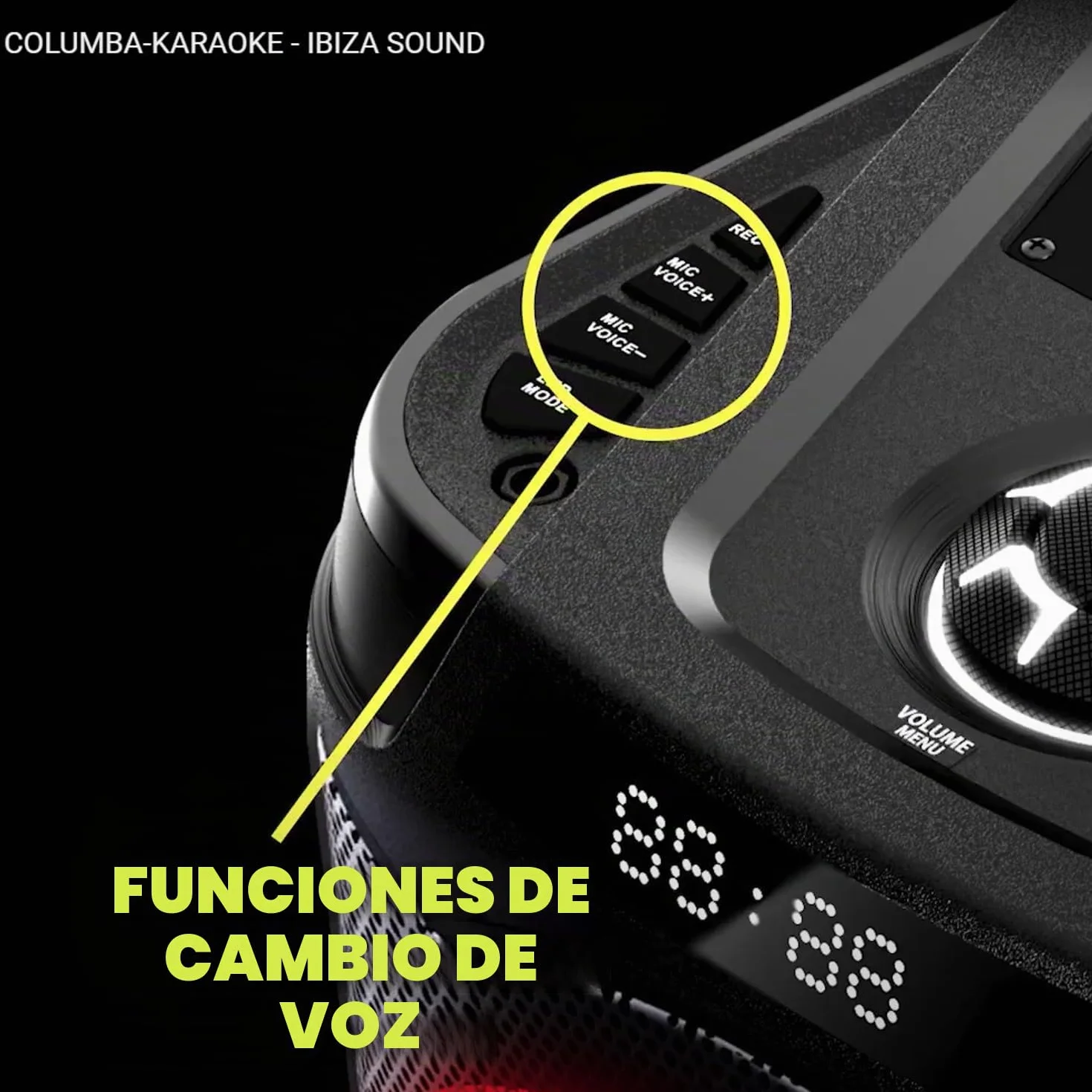Ibiza Sound - Pack de altavoz Karaoke (1000 W, Bluetooth TWS, 1000 W, 2 micrófonos inalámbricos, 2 efectos de luz giratoria, noche