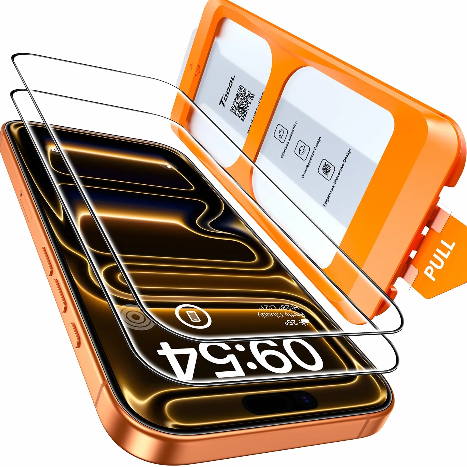 TOCOL Protector Pantalla para iPhone 17 Pro Max, Alineación Automática para Una Instalación Rápida, Cristal Templado de Dureza 9H Inastillable, HD Transparente, 2 Piezas