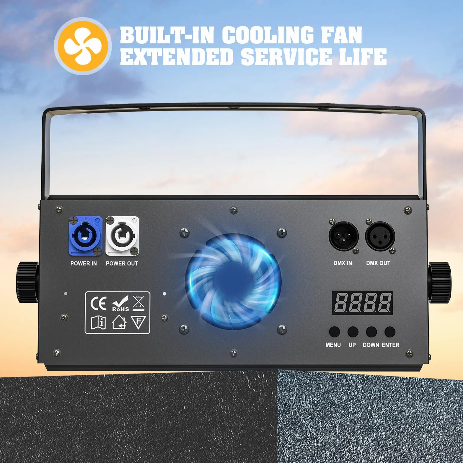 2PCS 200W COB Foco Escenario, Cegadoras LED COB Par Blanco Frío/Cálido Efecto con Activación por Sonido, Foco Par Teatro para Iglesia Discoteca Boda Iluminación de Audiencia Halloween Navidad