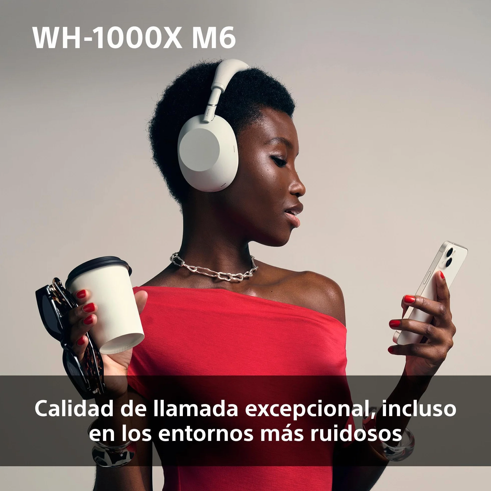Sony WH-1000XM6 Auriculares Bluetooth inalámbricos con Noise Cancelling, Sonido de Alta resolución, cómodos, diseño Plegable, Estuche Resistente, 30 Horas de batería, iOS y Android - Plata