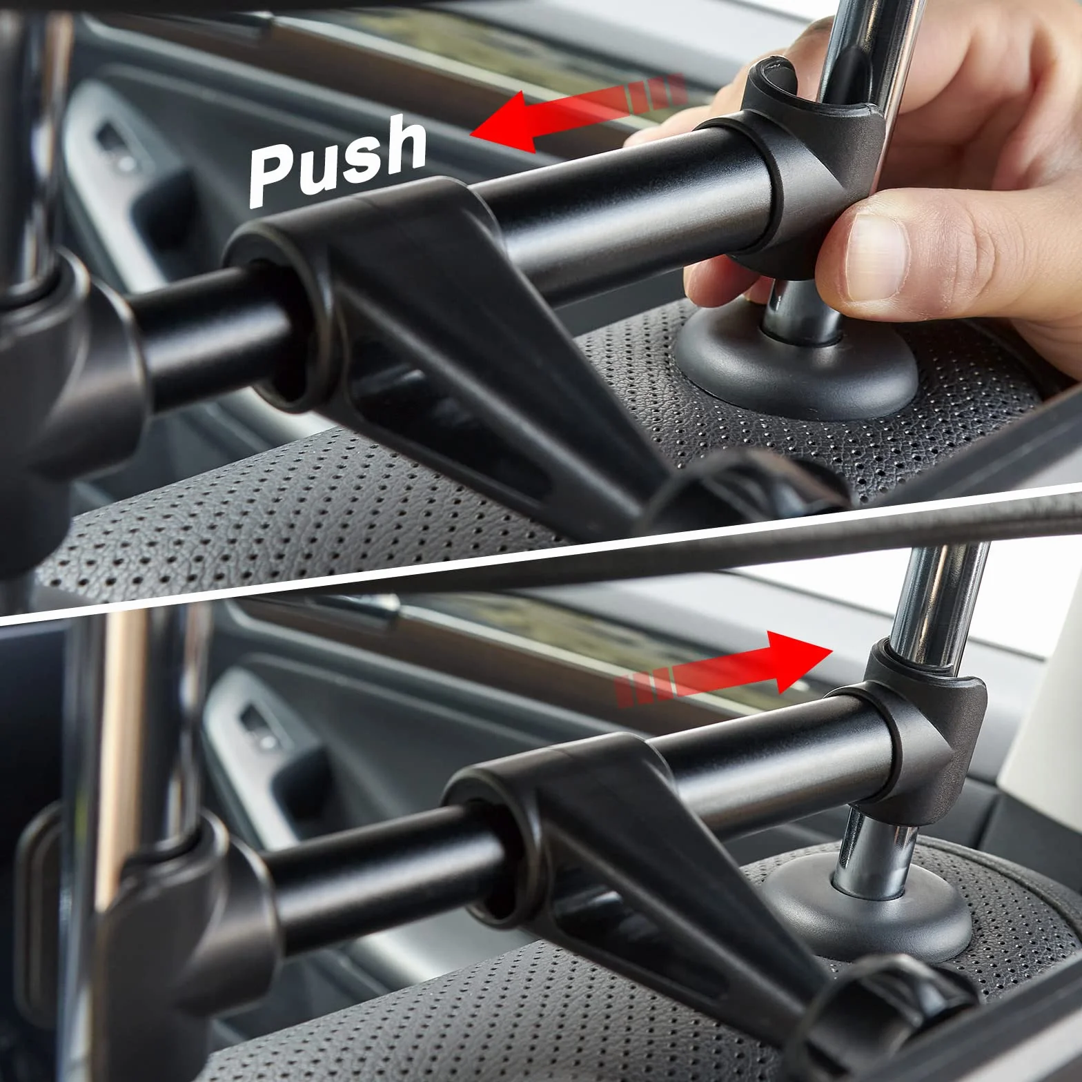 Soporte Tablet Coche Reposacabezas Pota Tablet Móvil del Asiento Trasero para Dispositivos de 4,7"-12,9" Giratorio en 360