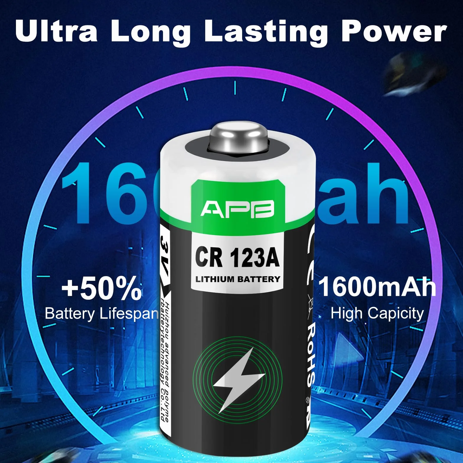 Pila CR123A, Paquete de 10 CR123A 3V Lithium Battery Vida útil de 10 Año Pilas CR123 para Antorchas, Detectores de Humo, Sistemas de Alarma, Proyectores, Cámaras