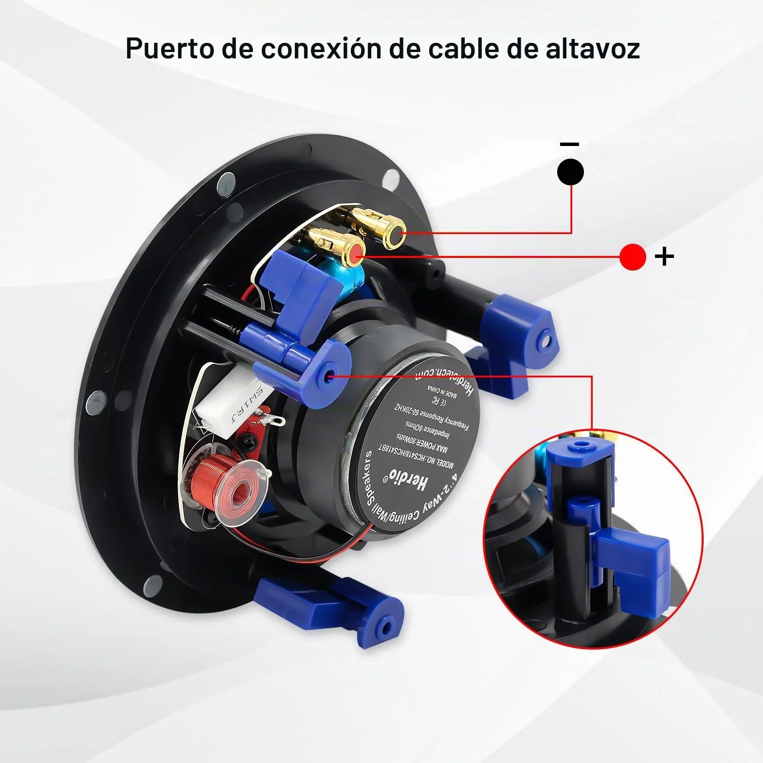 Herdio HCS418 160W Altavoces de Montaje Empotrado 2 Vías Techo Pared