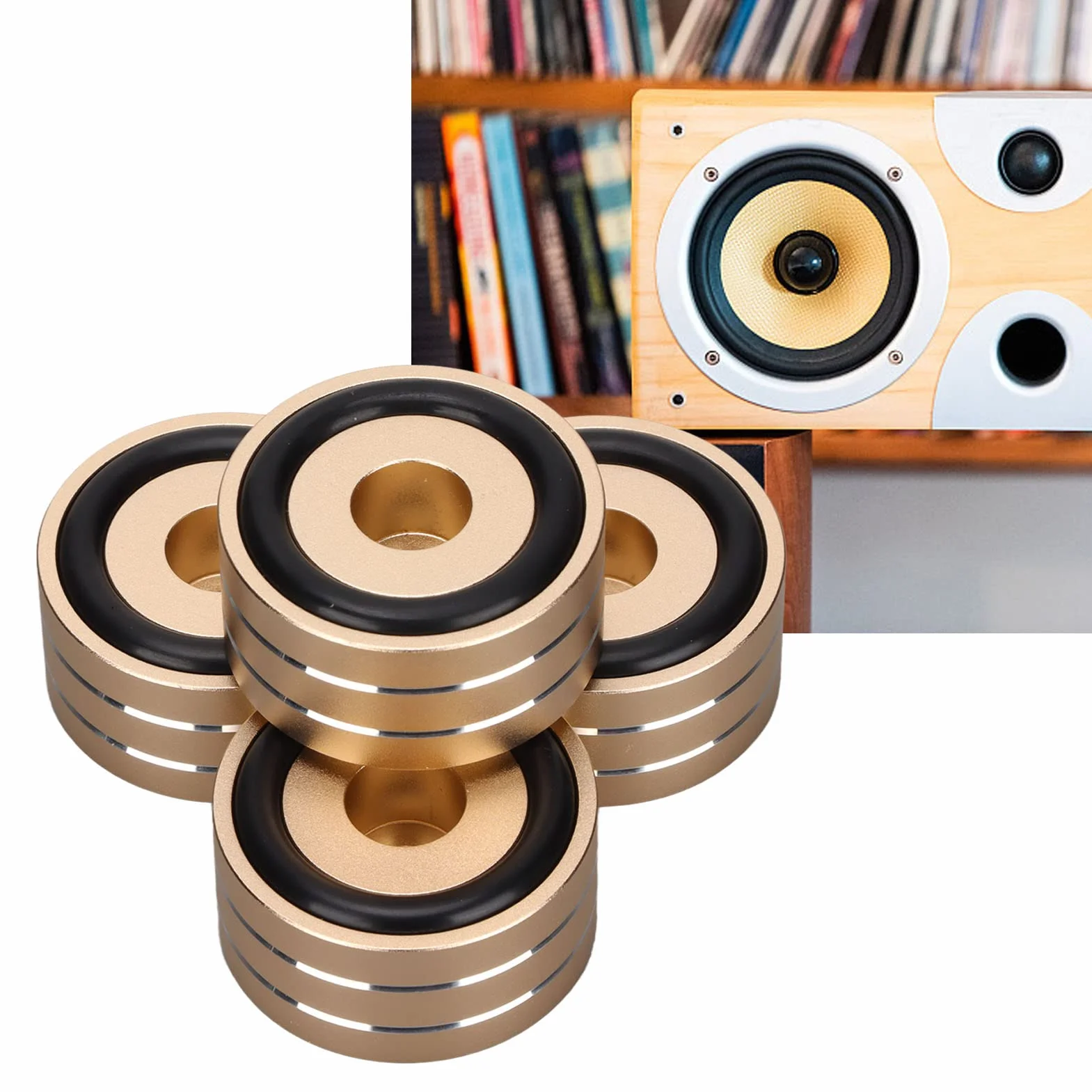 Almohadillas con Púas para Altavoz, 4 Piezas SP4010 Pie de Soporte con Púas para Aislamiento de Altavoz 40x20 Mm Alfombrillas con Púas para Altavoz de de Aleación de Aluminio,
