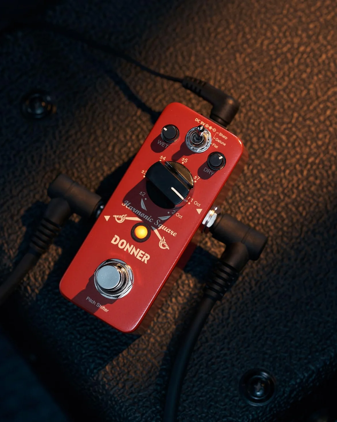 Donner Pedal de Octava para Guitarra, Harmonic Square Mini Pedal Digital Octave Pitch Shifter, 7 Modos de Cambio 3 Modos de Tono, Sharp/Detune/Flat, True Bypass