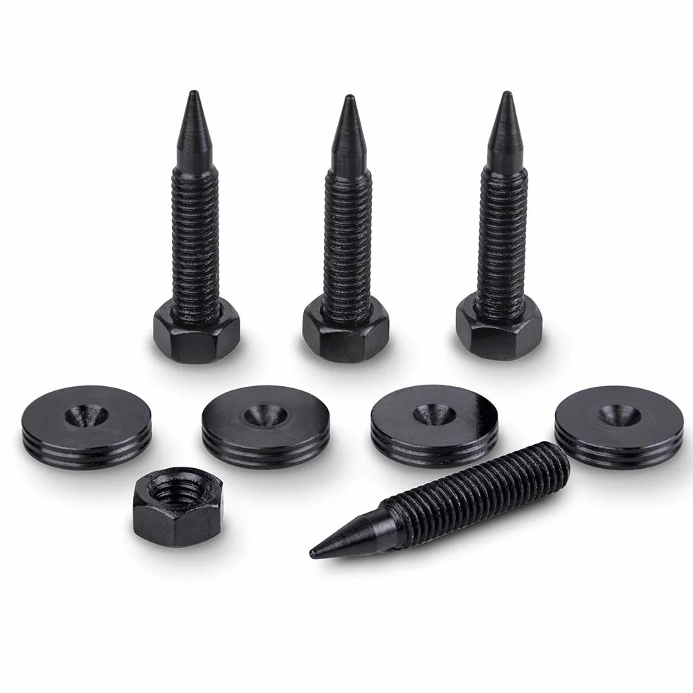 Acero Negro M6 35mm Picos Spikes Altavoces + Almohadillas Fina 20mm 4pz