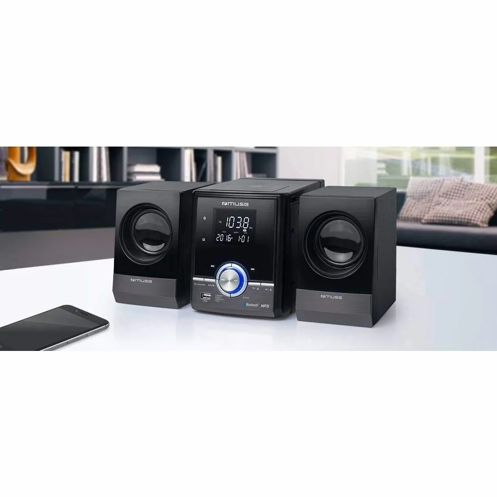 Muse M-38BT Micro Sistema con audio Estéreo, y Bluetooth