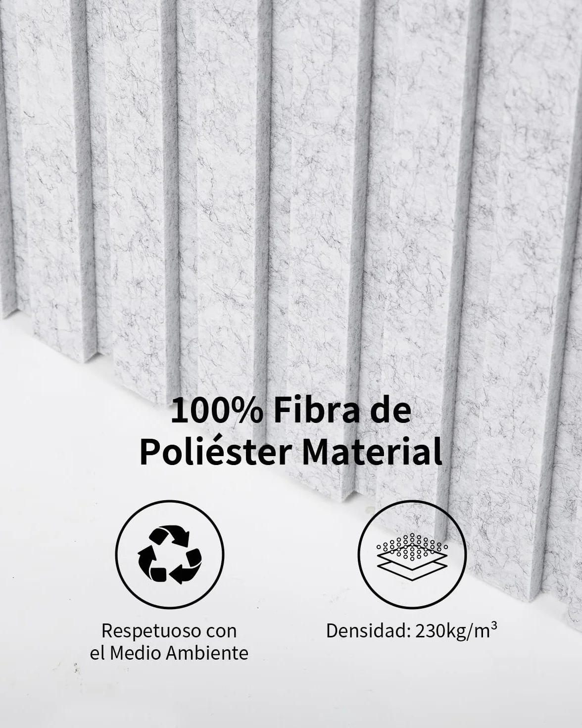 Grandes Paneles Acústicos Autoadhesivos 116x58x1,8cm, 6 Pack Paneles Aislantes de Pared, 4,04㎡ Revestimiento Acústico & Decoración de Pared para Estudio Oficina, Blanco