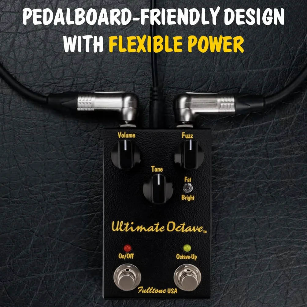 Fulltone Ultimate Pedal de octava de guitarra Fuzz con octava superior, interruptor Fat/Bright, transistor BC108, True Bypass, hecho a mano en EE. UU., negro