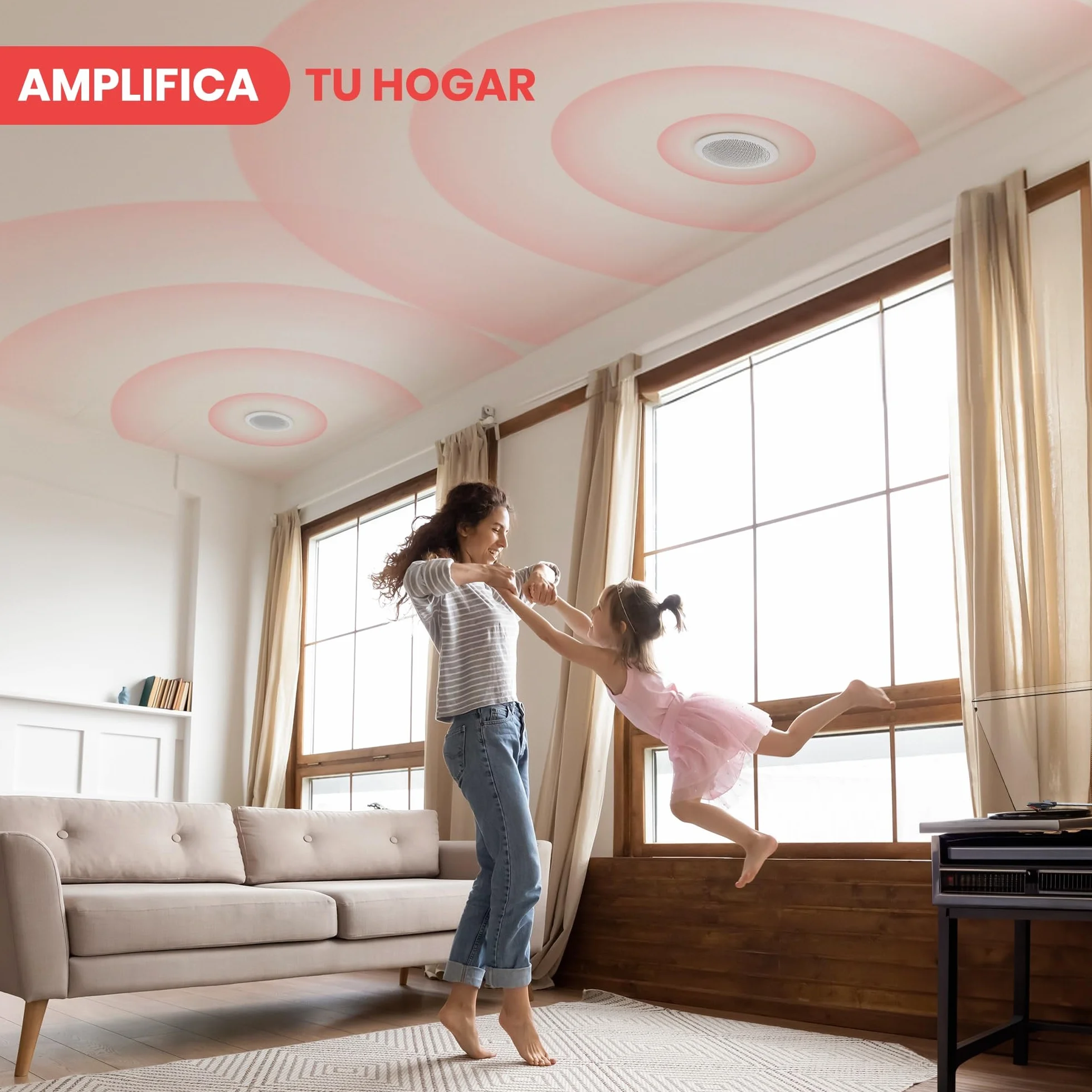 Pyle Altavoces Techo, Pared, 6.5”, 250W, Duales, Estereo, Agudos Ajustables, Rejilla Resistente
