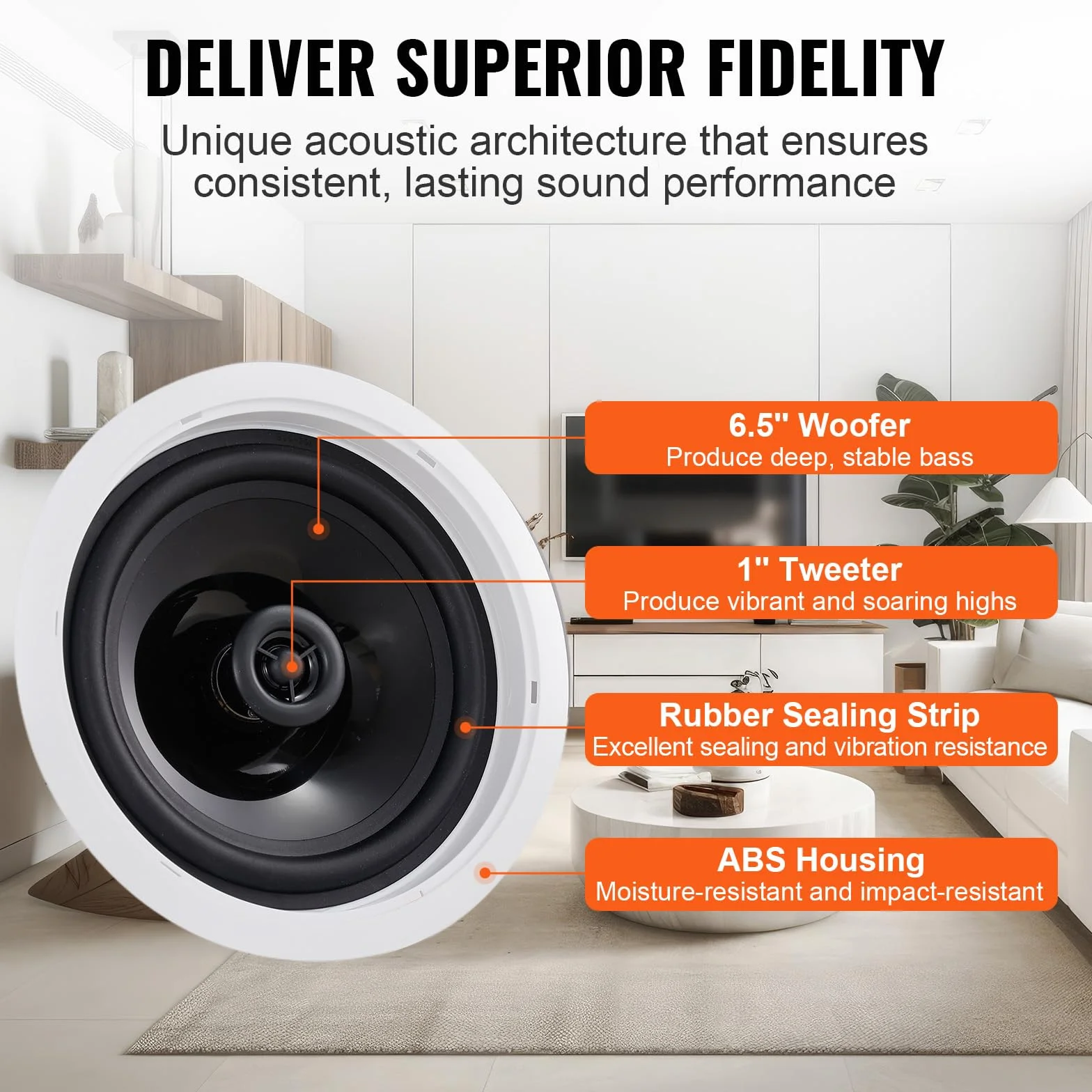 VEVOR 2 Altavoces de Techo Bluetooth 162 mm 150 W 8 Ω 89 dB Empotrado