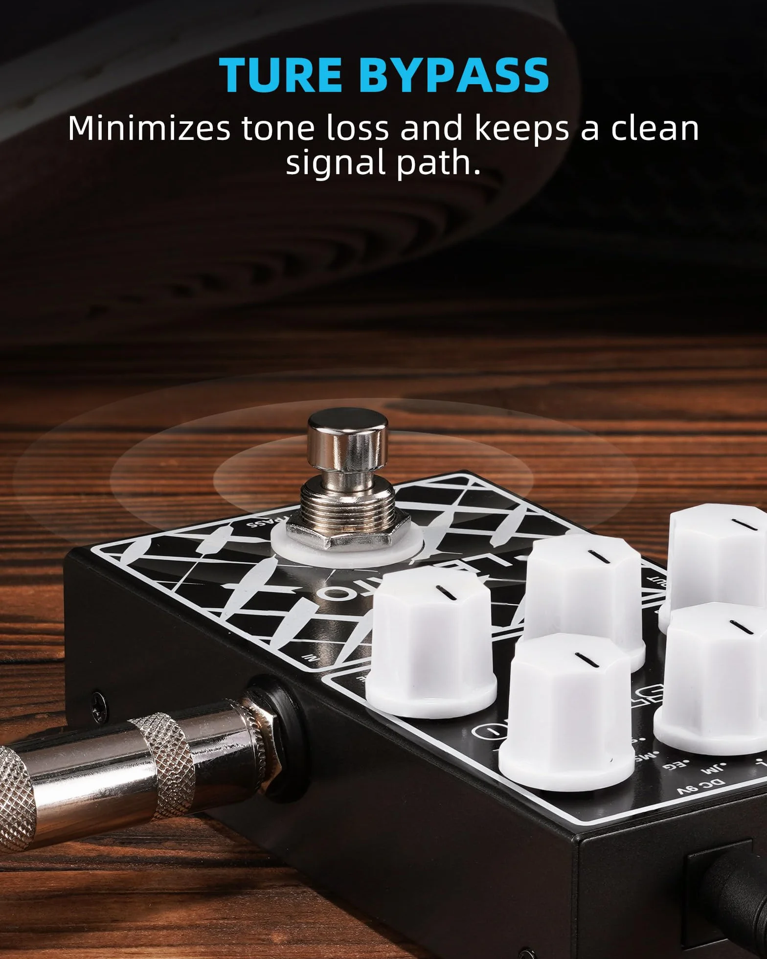 LEKATO Pedal de preamplificador, pedal de efectos de guitarra digital, 9 modelos de preamplificador con ecualizador de 3 bandas para guitarra eléctrica