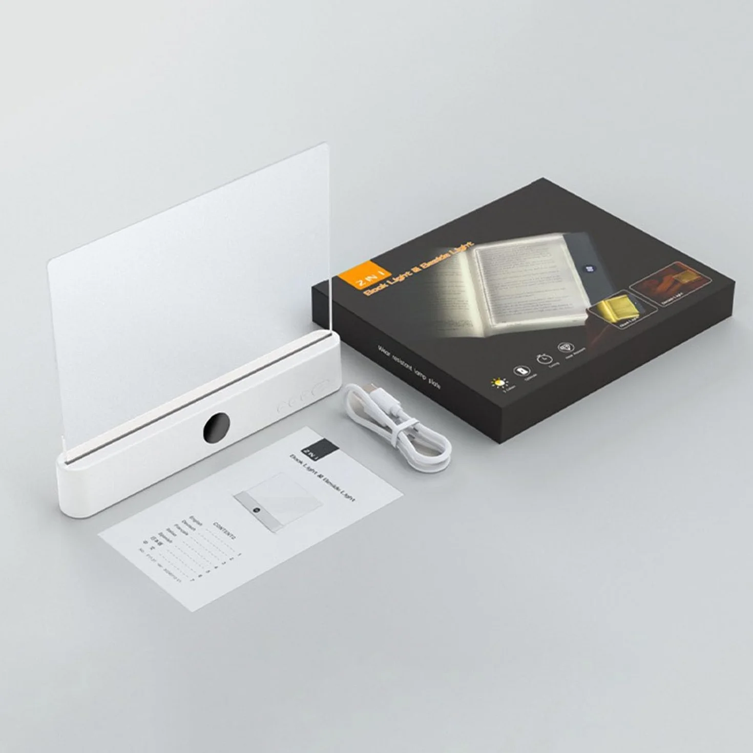 KYOFIS Lámpara LED Recargable for Libros, con Temporizador, Brillo Regulable, portátil, for Lectura Nocturna, for lectores.(White)