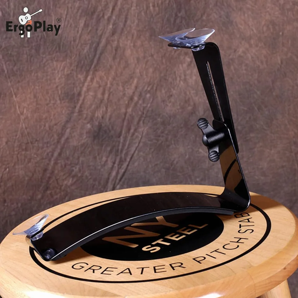 soporte para guitarra Michael Tröster – ayuda ergonómica para tocar guitarra clásica – regulable en altura e inclinación – con ventosas y láminas protectoras - para jugadores altos - negro