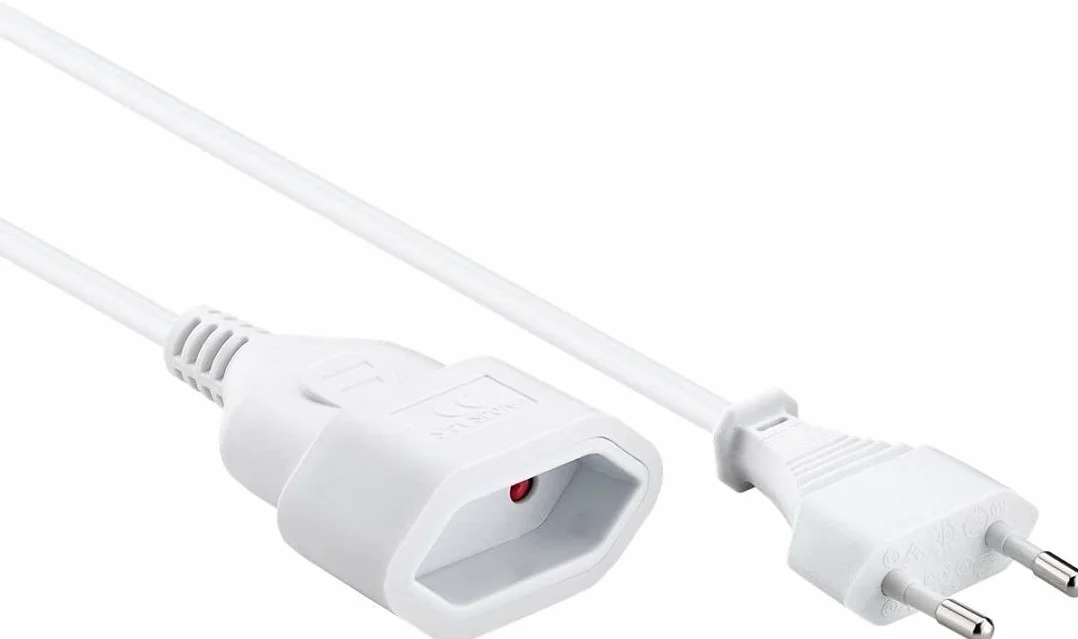 Cable de extensión 230V 2m PremiumCord Enchufe Europeo Blanco