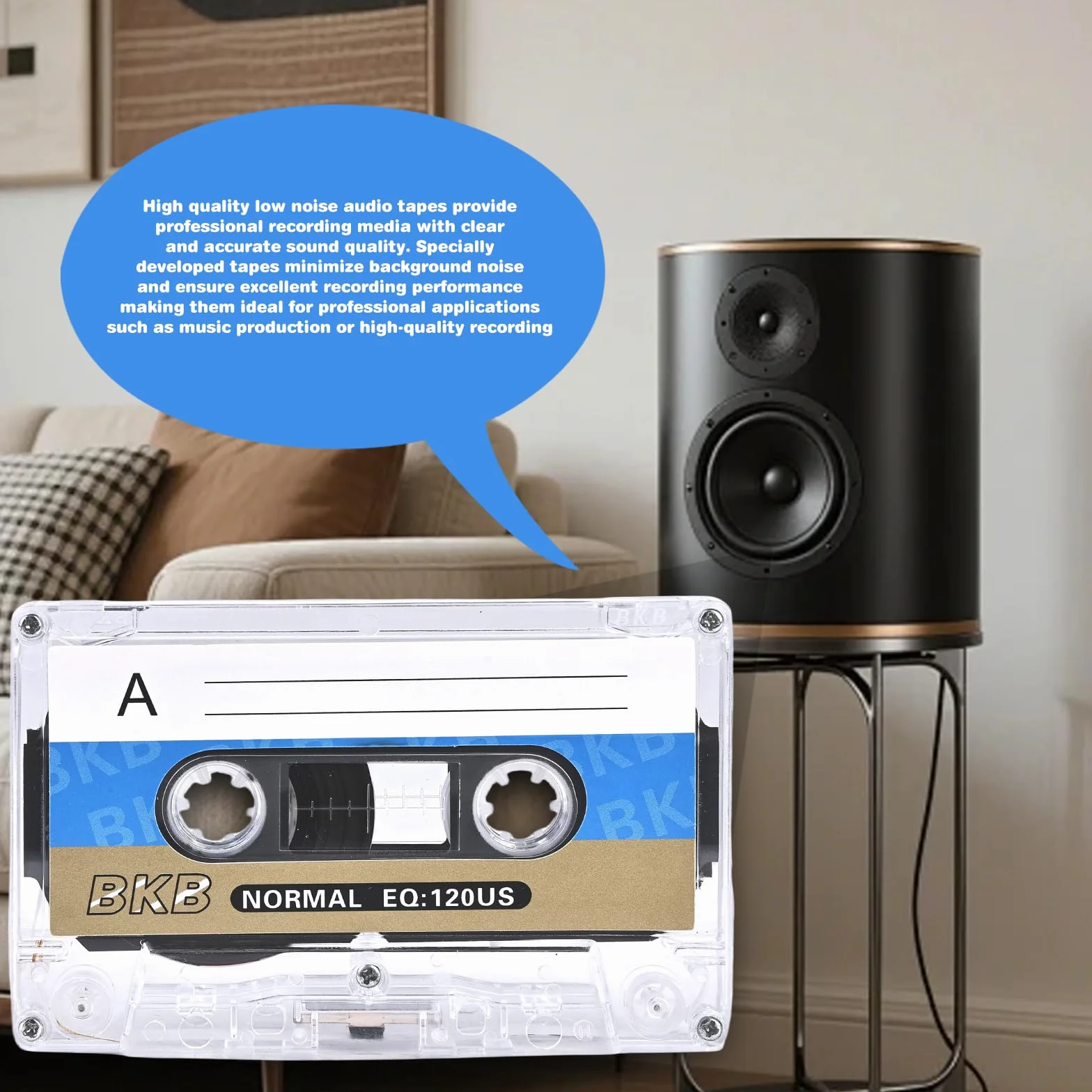 Casetes de audio vacíos 60 min 10 unidades cinta de plástico transparente para conferencias