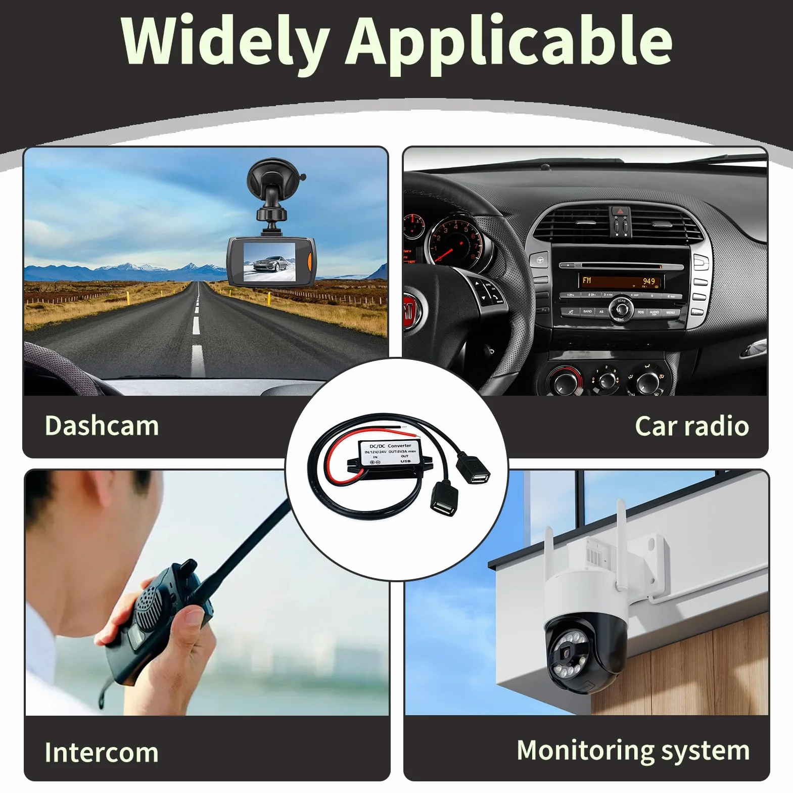 Módulo Convertidor DC 12V a 5V 3A, Convertidor Voltaje Coche USB, Módulo con Doble Puerto USB, Adaptador para Coche, Cargador Teléfonos, Radio, Audio, Panel Solar, Equipos Industriales y Más