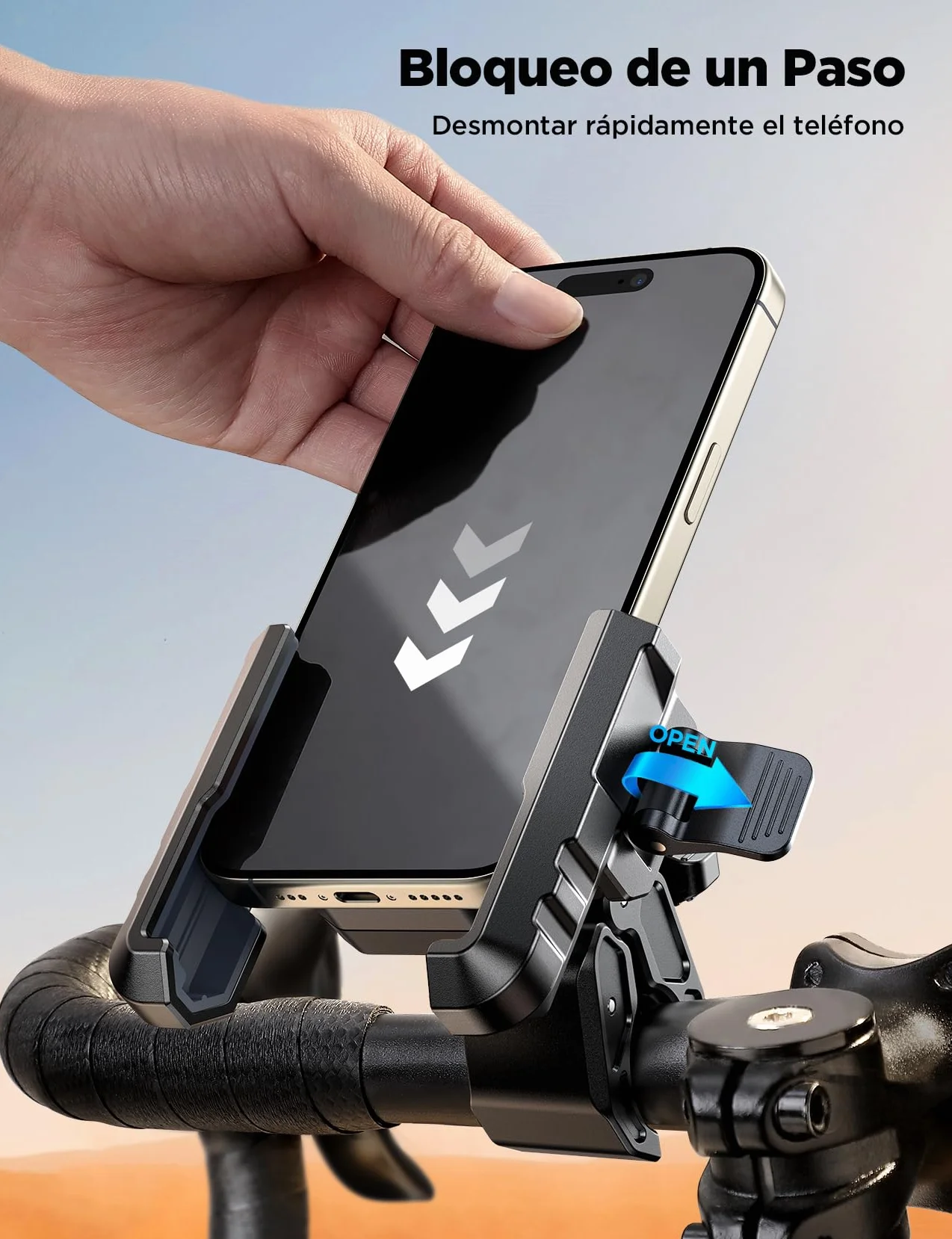 JOYROOM Soporte Movil Moto Antivibración, Agarra Bien Soporte Móvil Bicicleta, 1S Liberación Porta Movil Moto para iPhone 17 16 15 14 Pro Max Samsung Galaxy S25 S24 S23 Ultra 4.7-7 Pulgadas Smartphones