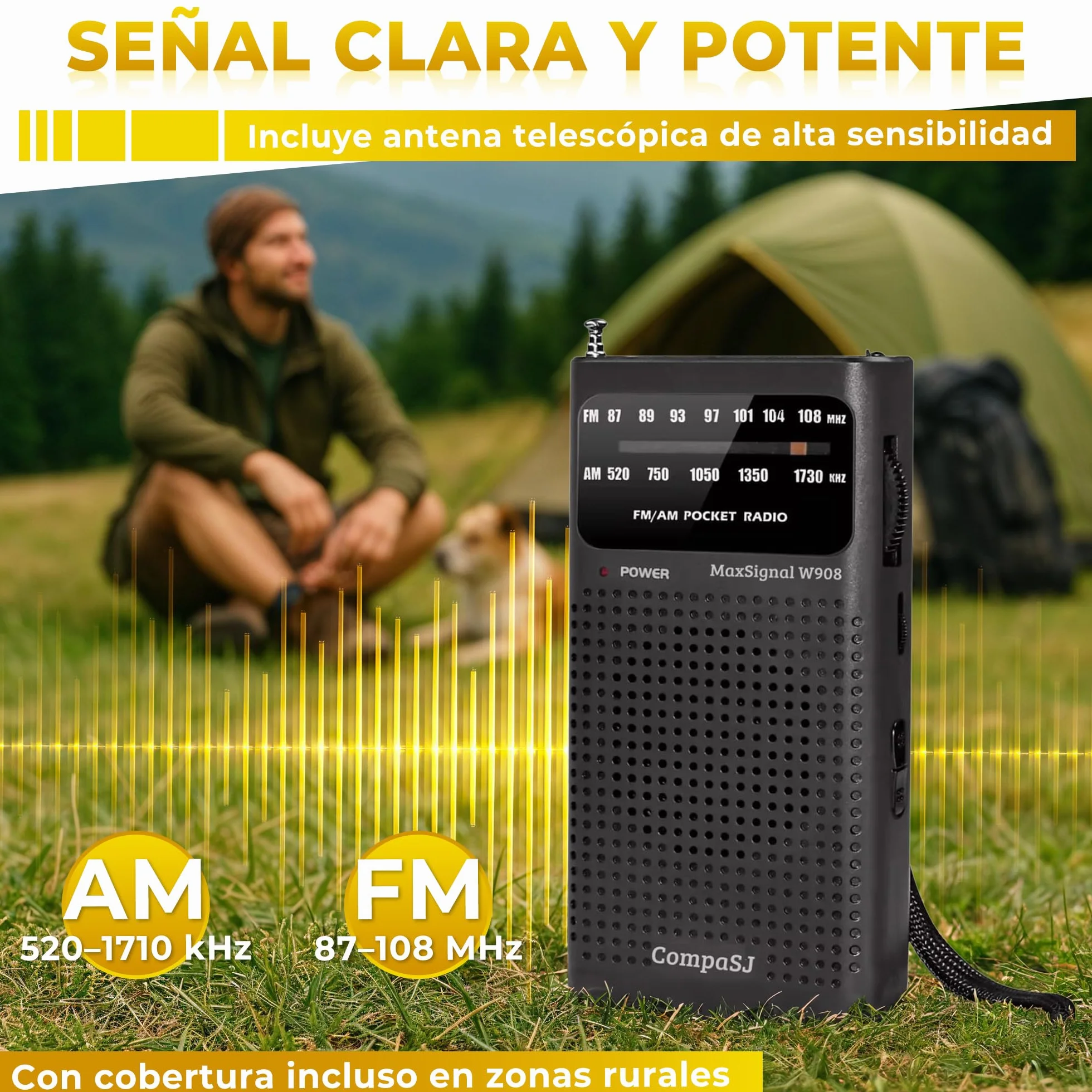 SUPER MAX Radio a Pilas Portátil Pequeña Am/FM Transistor Analógica de Bolsillo Fácil de Usar Señal Fuerte Kit Emergencia Entrada Auriculares Para Personas Mayores Familia Viajes AA Auriculares Regalo