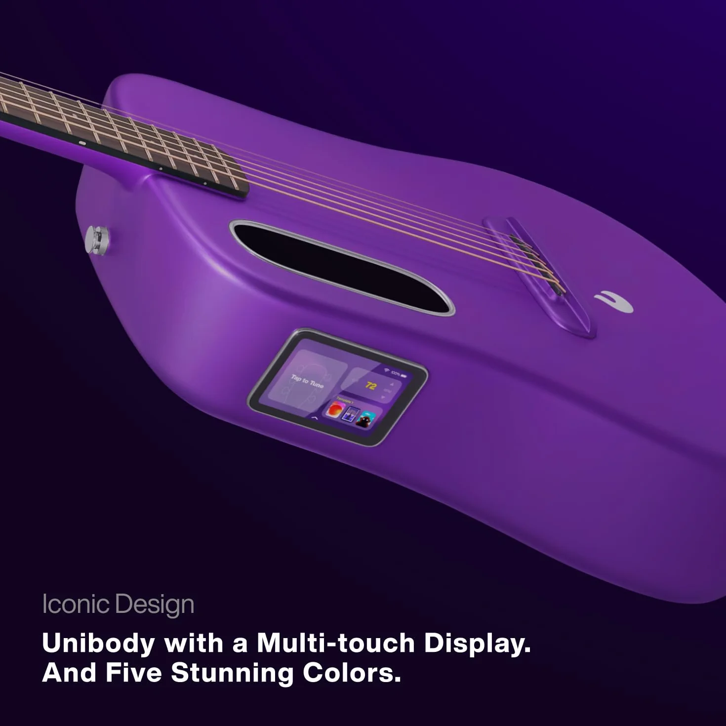 LAVA Guitarra electroacústica de fibra de carbono ME 4 – Guitarra de audio inteligente con pantalla táctil de 3,5 pulgadas, sistema HILAVA 2.0, modelo diestro y tecnología FreeBoost 3.0 (36 pulgadas