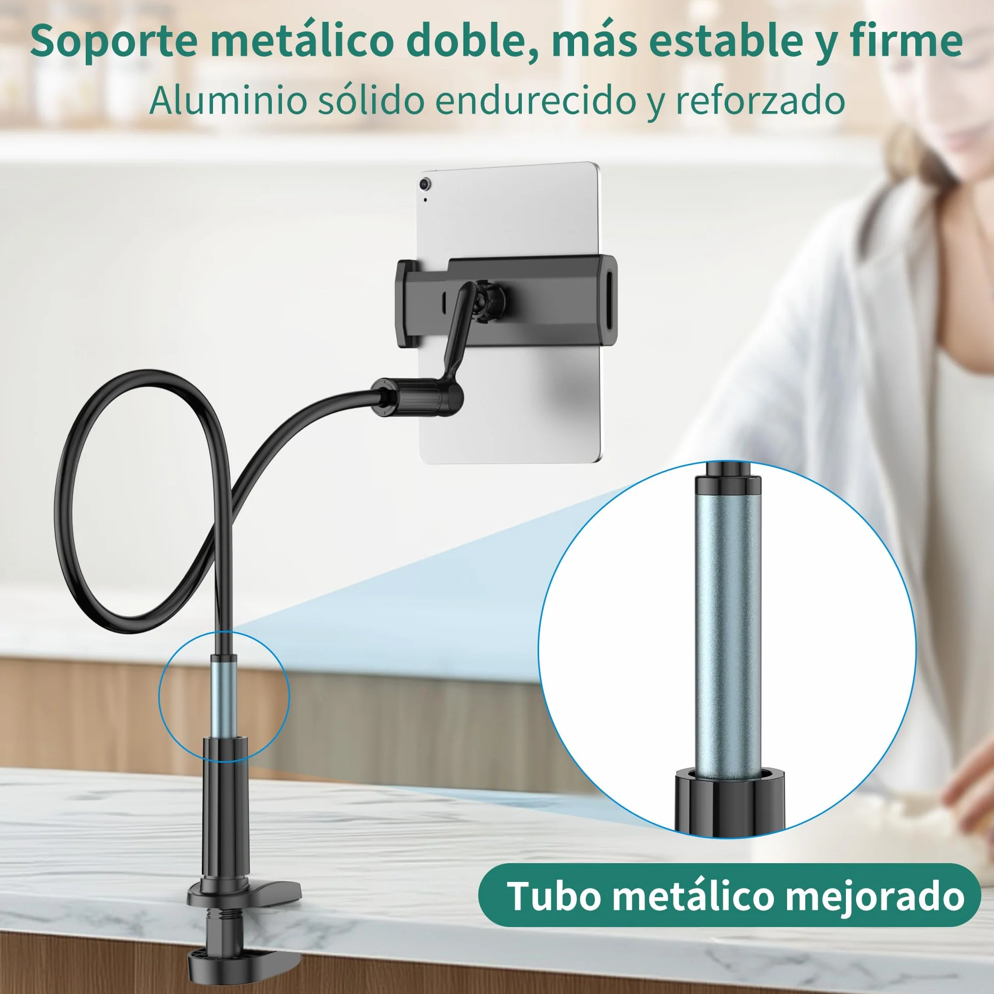 PlusAcc Soporte Cuello de Cisne Ajustable para Kindle Kobo Leer en Cama