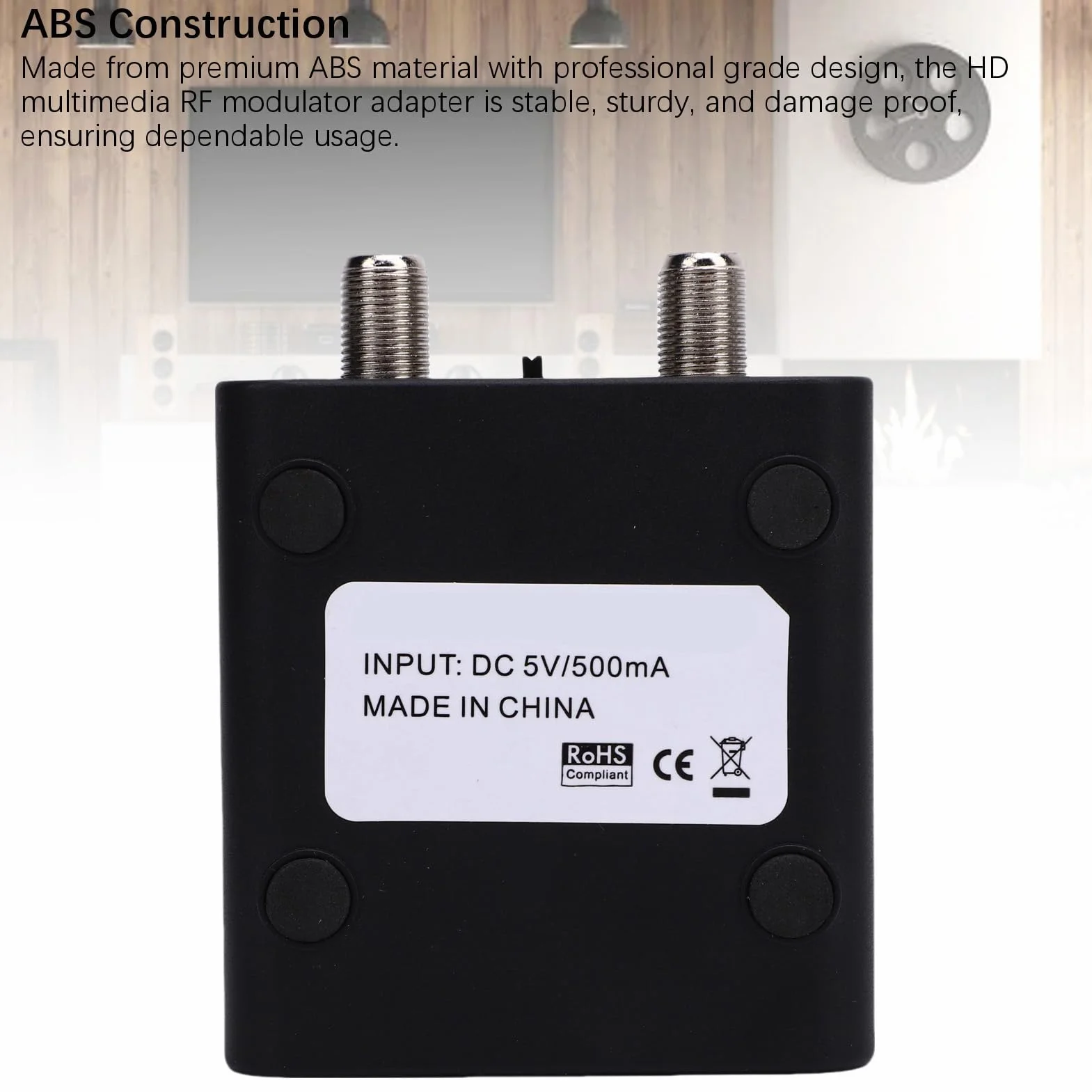 Vikye Modulador HDM61 HDMI a RF, Adaptador Convertidor VHF HDMI a RF para Salida de Formato NTSC de TV, Control PLL 1080P para Consola de Juegos de TV Doméstica