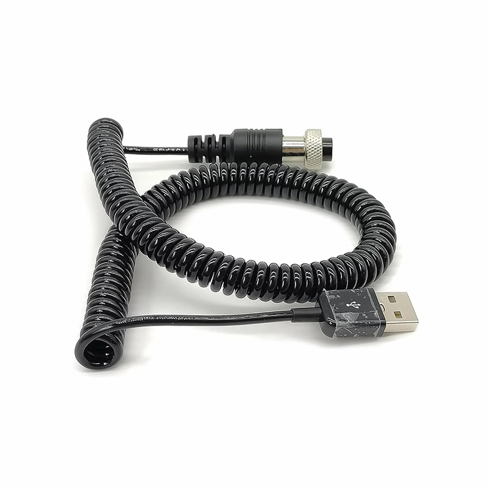 Elecbee Conector de aviación GX12 Hembra de 4 pines a USB2.0 Tipo-A Cable macho