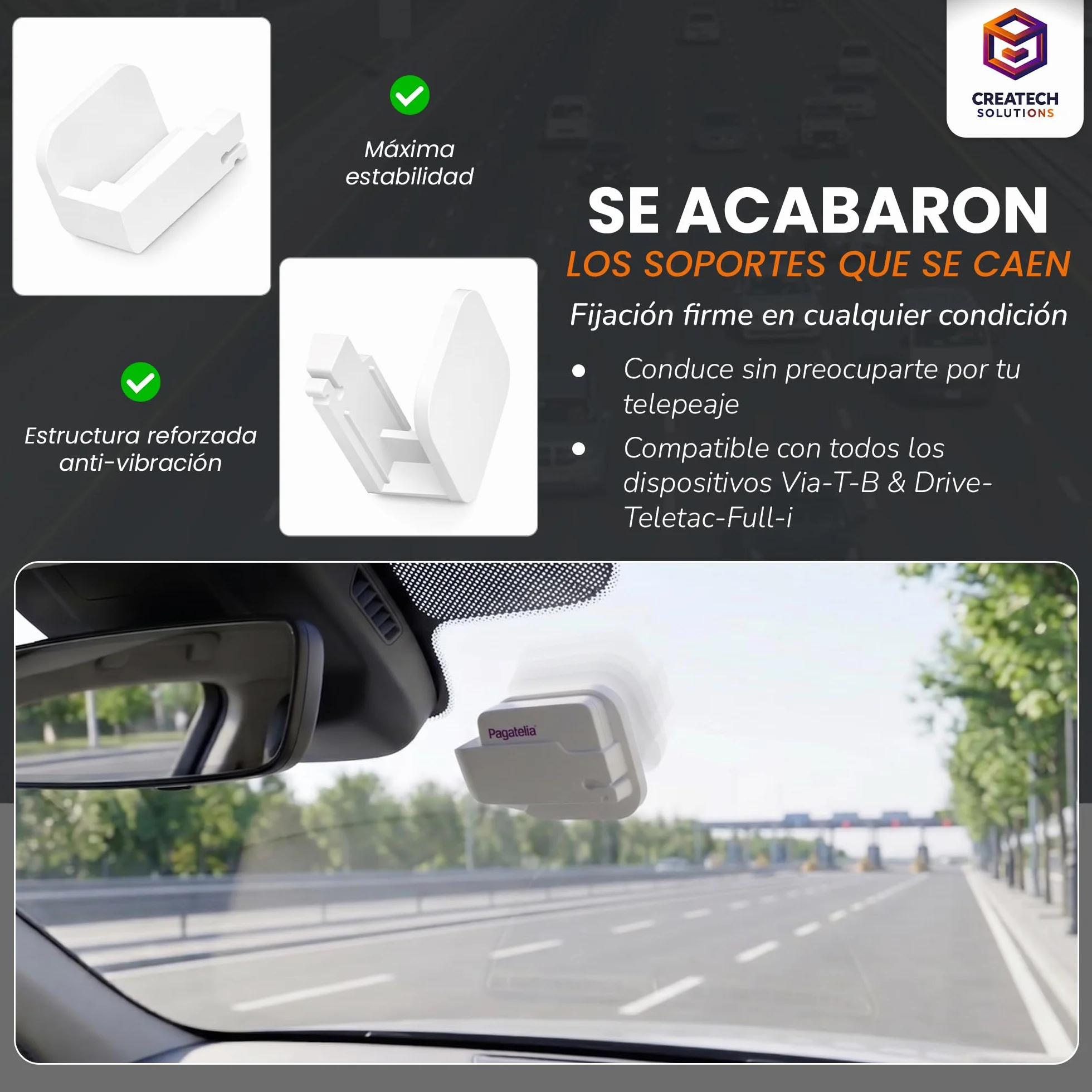 Soporte Peaje Universal Via-T B&Drive Teletac Full-i TRP-4010 4Uds